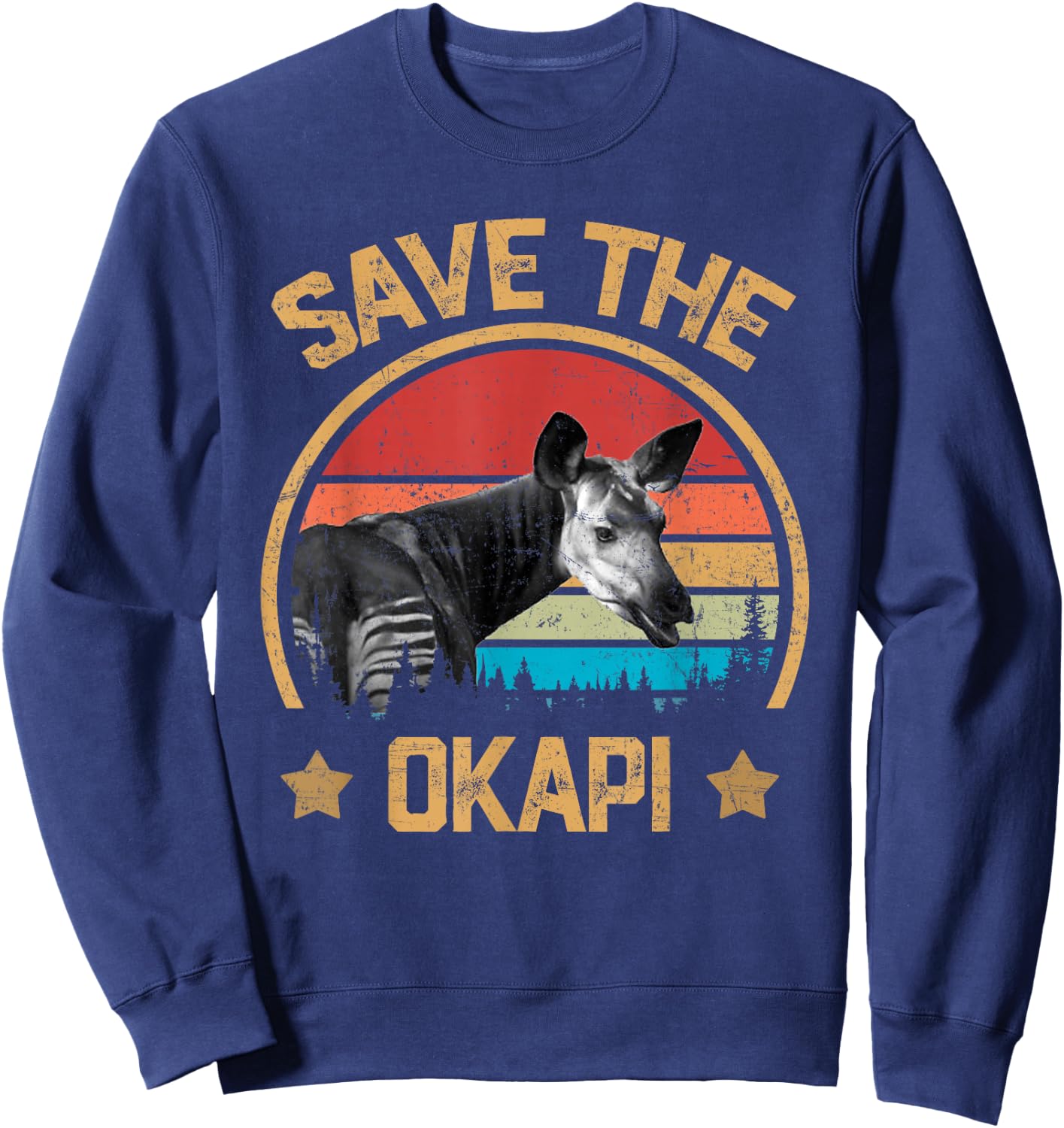 Vintage Save The Okapi Sweatshirt - Sweatshirt | Navy