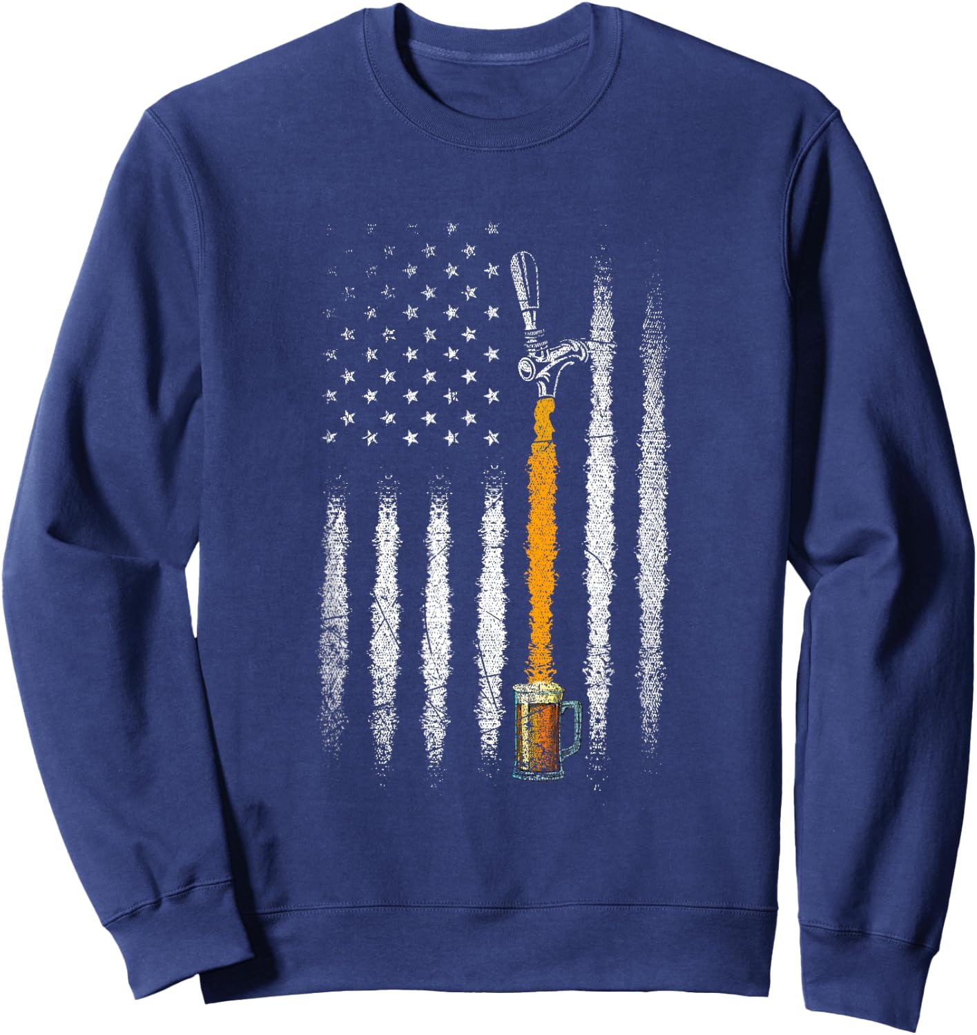 USA Flag Craft Beer Women Men Sweatshirt - Sweatshirt | Navy