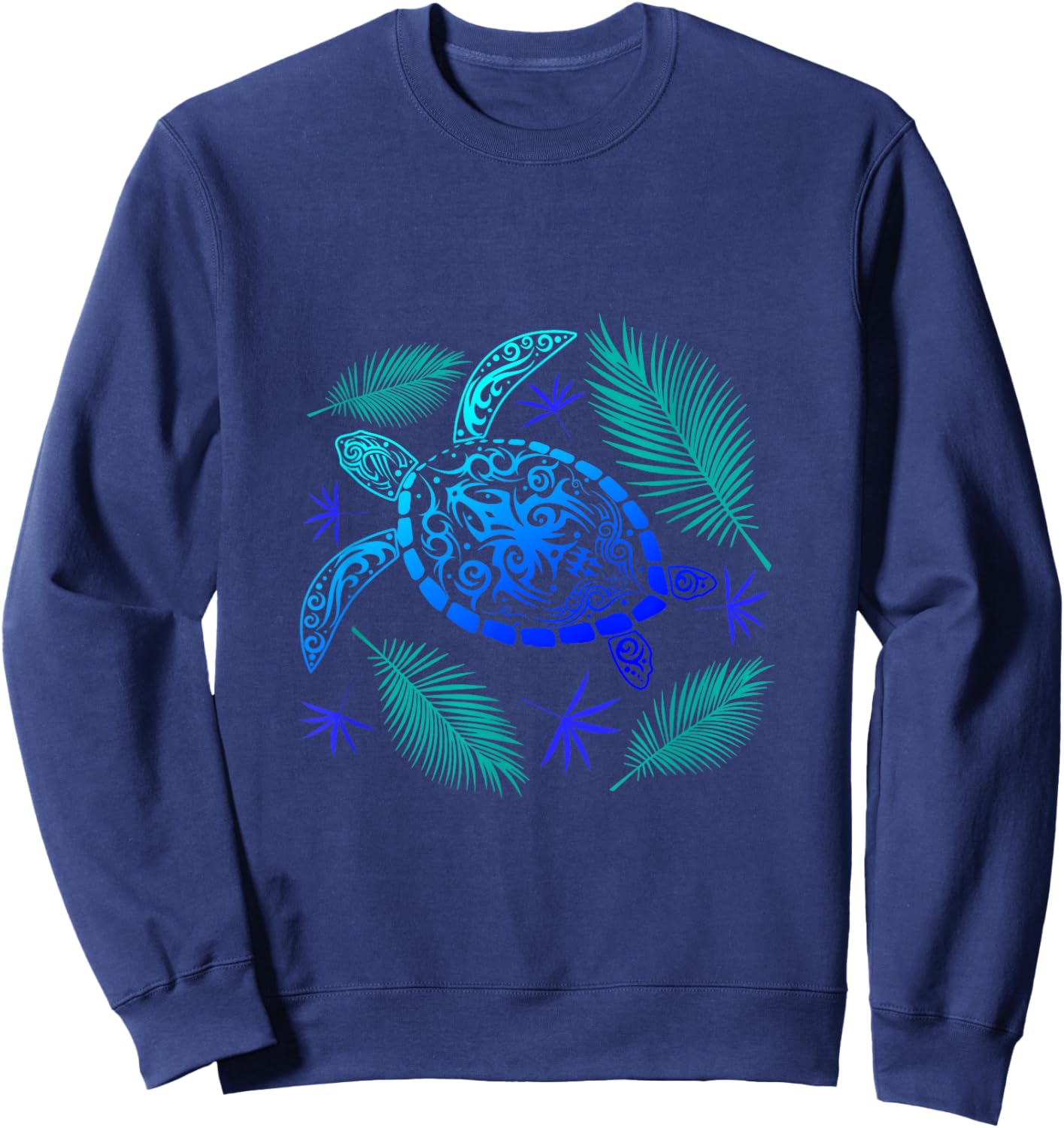 Turtle Palm Tree Vacation Summer Tortoise Funny Turtle Men Women Girls Kids Sweatshirt - Sweatshirt | Navy