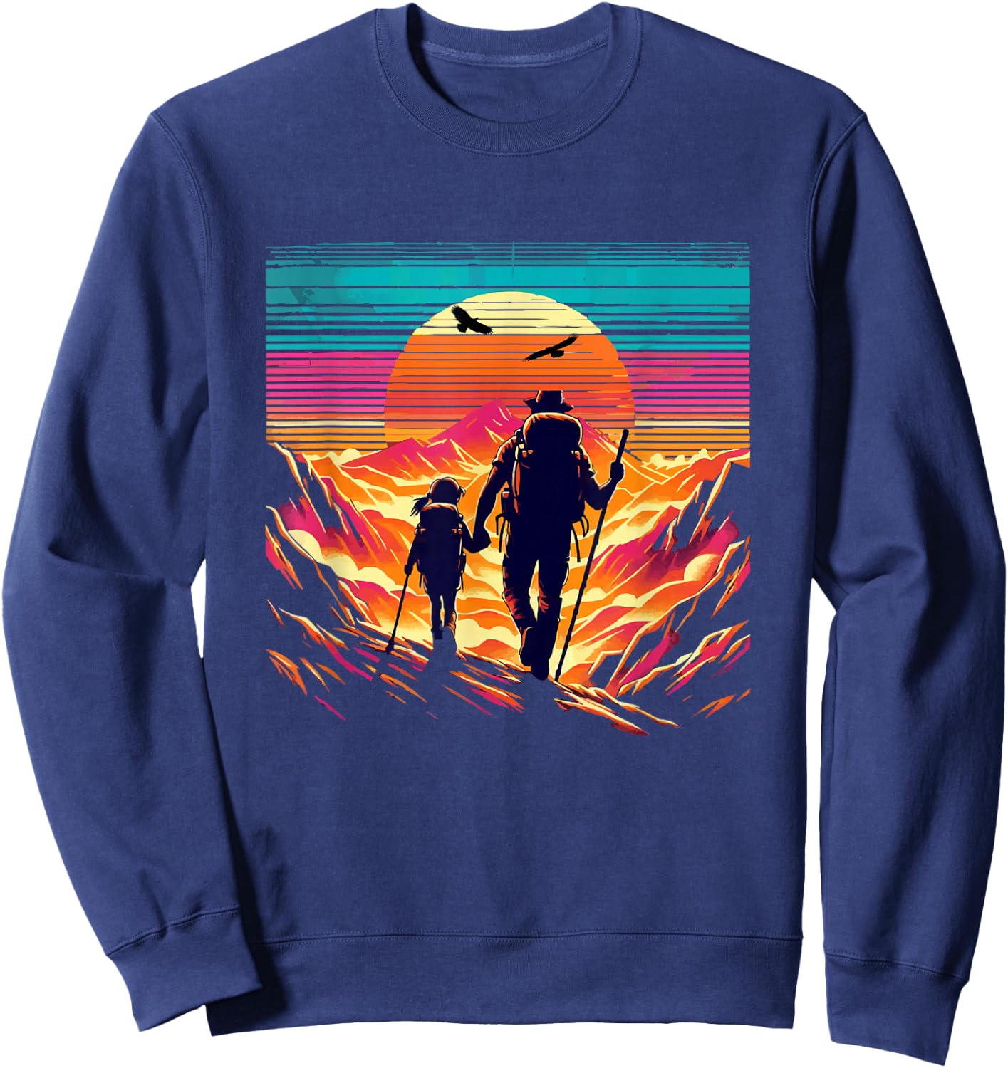 father daughter hiking mountain Camping Buddies Daughter dad Sweatshirt - Sweatshirt | Navy