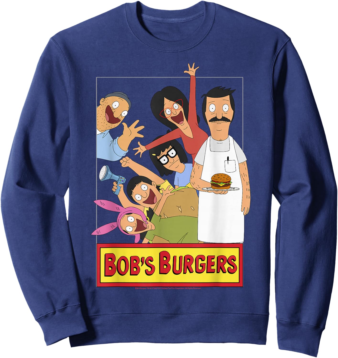 Bob's Burgers Family Shot & Teddy Logo Sweatshirt - Sweatshirt | Navy