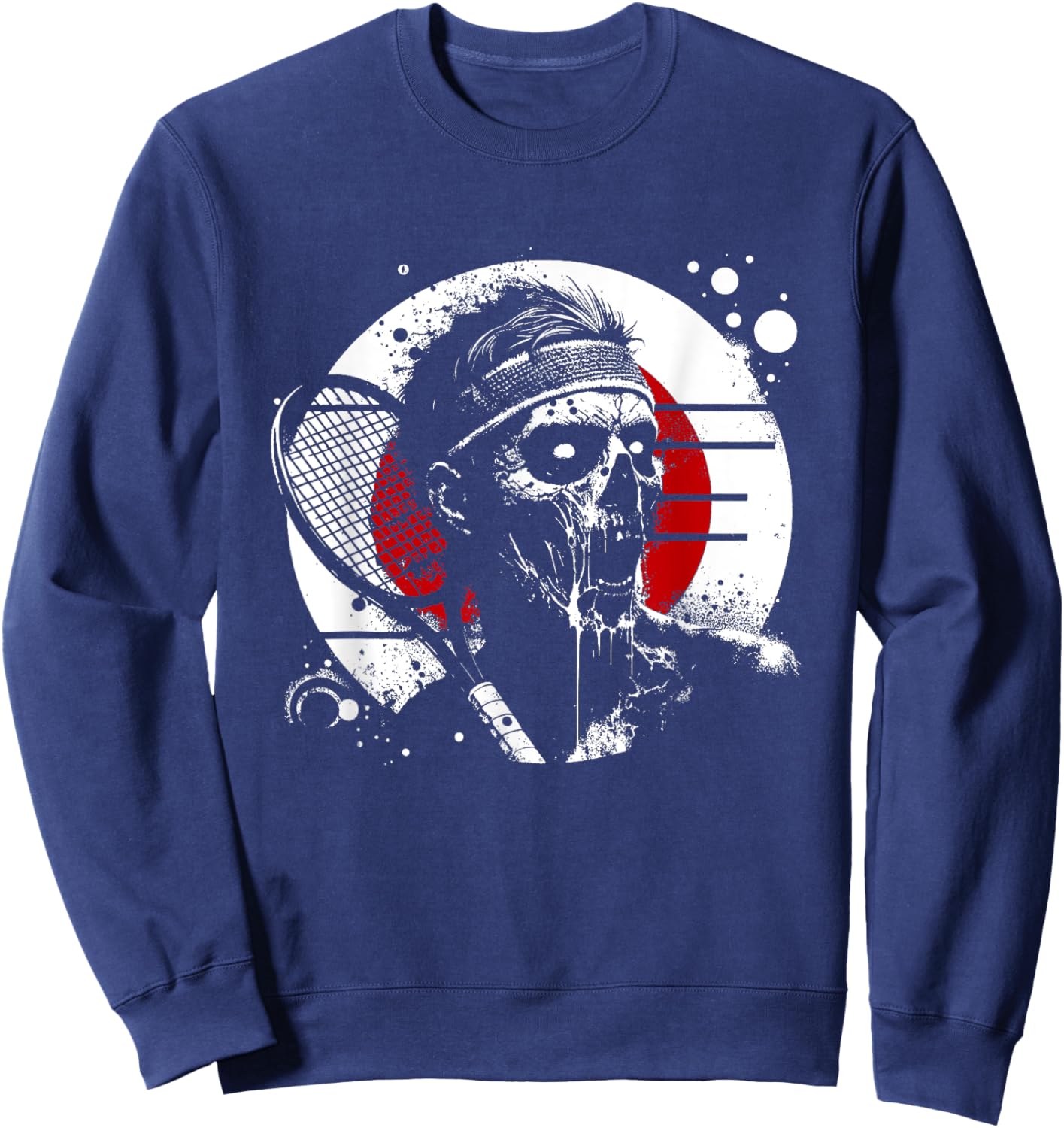 Male Zombie Tennis Player - Creepy Tennis Halloween Lover Sweatshirt - Sweatshirt | Navy