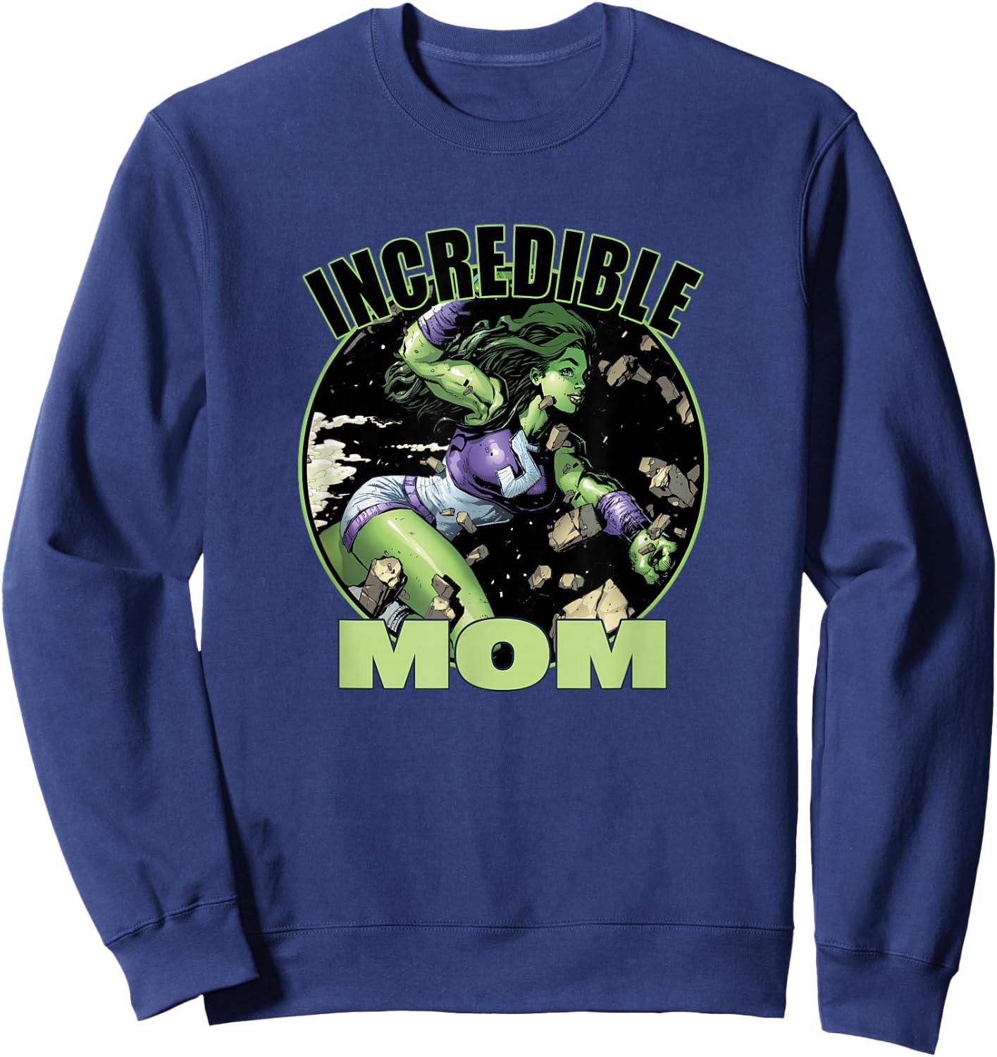 Marvel She-Hulk Mother's Day Incredible Mom Chest Portrait Sweatshirt - Sweatshirt | Navy