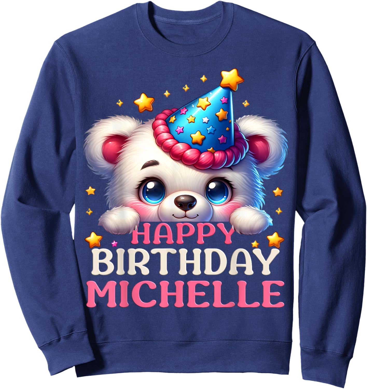 Celebrating Michelle's Birthday Party with a cute Teddy Sweatshirt - Sweatshirt | Navy