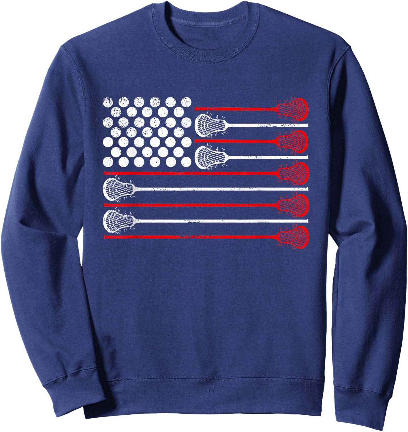 Lacrosse USA Flag Lax Sweatshirt - Sweatshirt | Navy