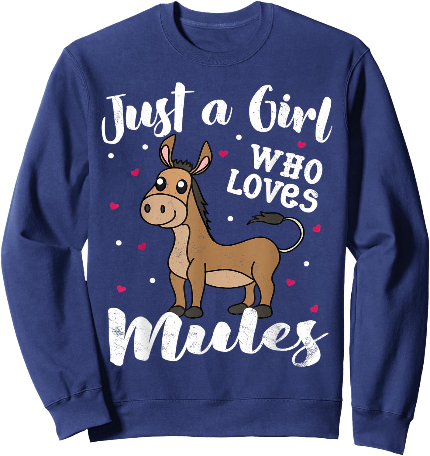 Just A Girl Who Loves Mule Women Gift Kids Mom Lover Sweatshirt - Sweatshirt | Navy