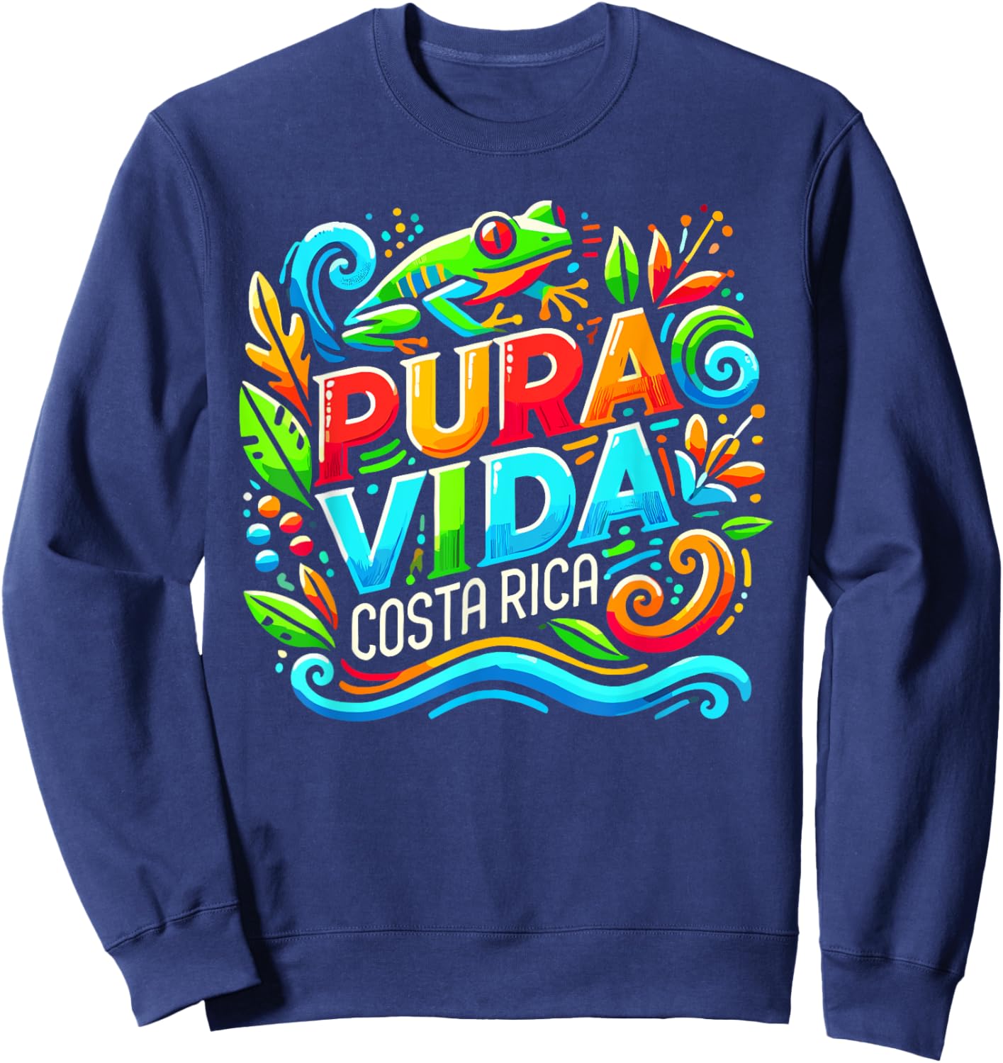 Costa Rica Rain Forest Tree Frog Pura Vida Costa Rica Sweatshirt - Sweatshirt | Navy