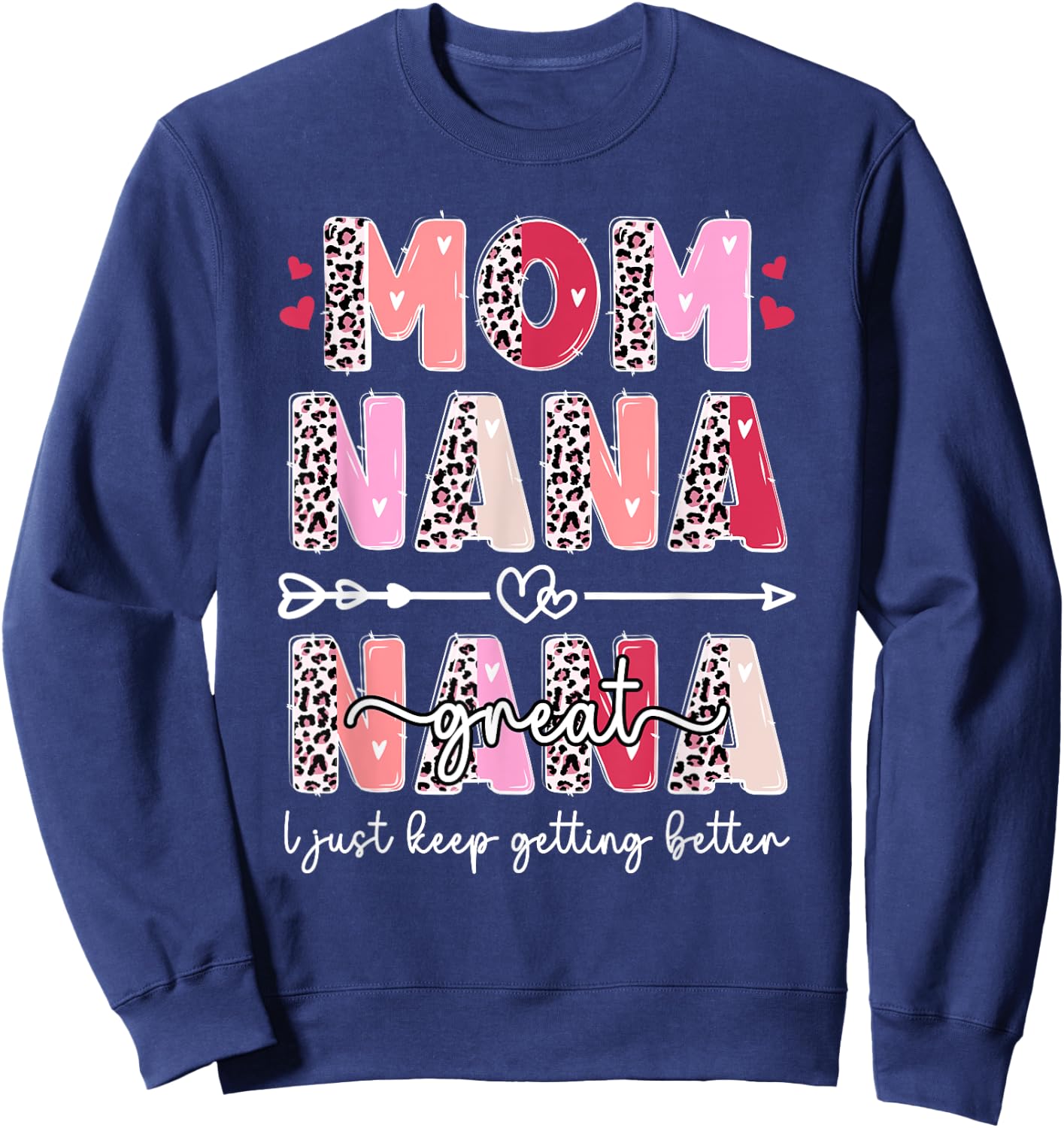 Mom Nana Great Nana Keep Getting Better Great Nana Sweatshirt - Sweatshirt | Navy