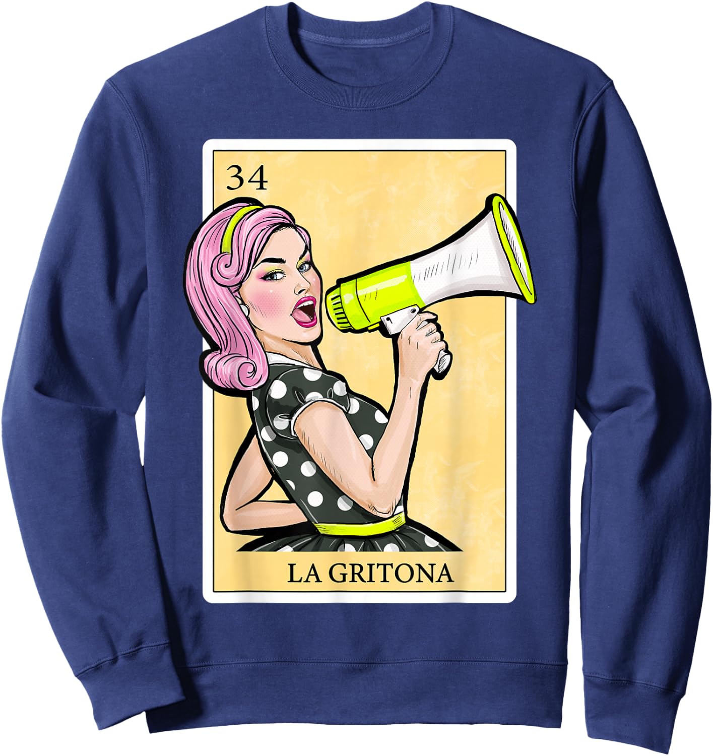 La Gritona - Gifts Spanish-Mexican Bingo Card Latinas Sweatshirt - Sweatshirt | Navy