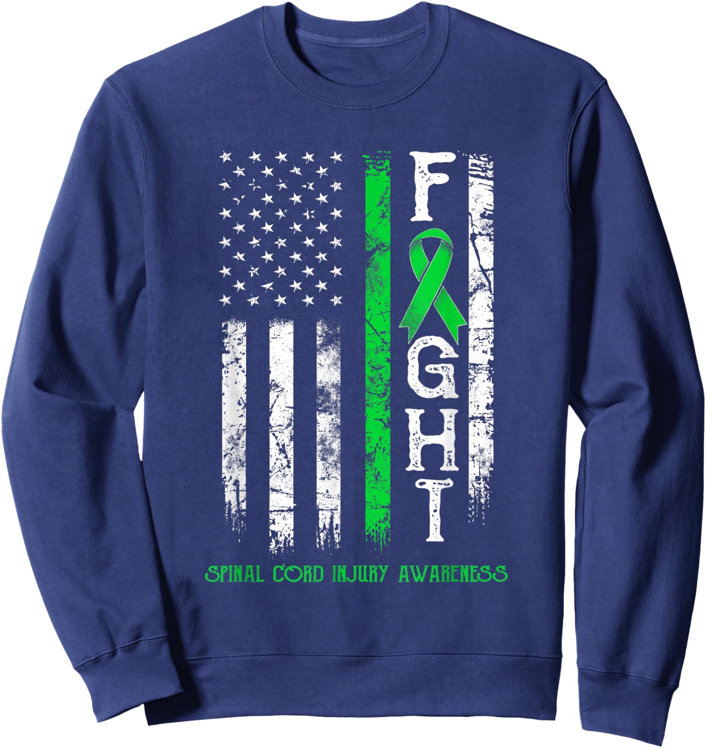 Spinal Cord Injury Warrior US Flag Sweatshirt - Sweatshirt | Navy
