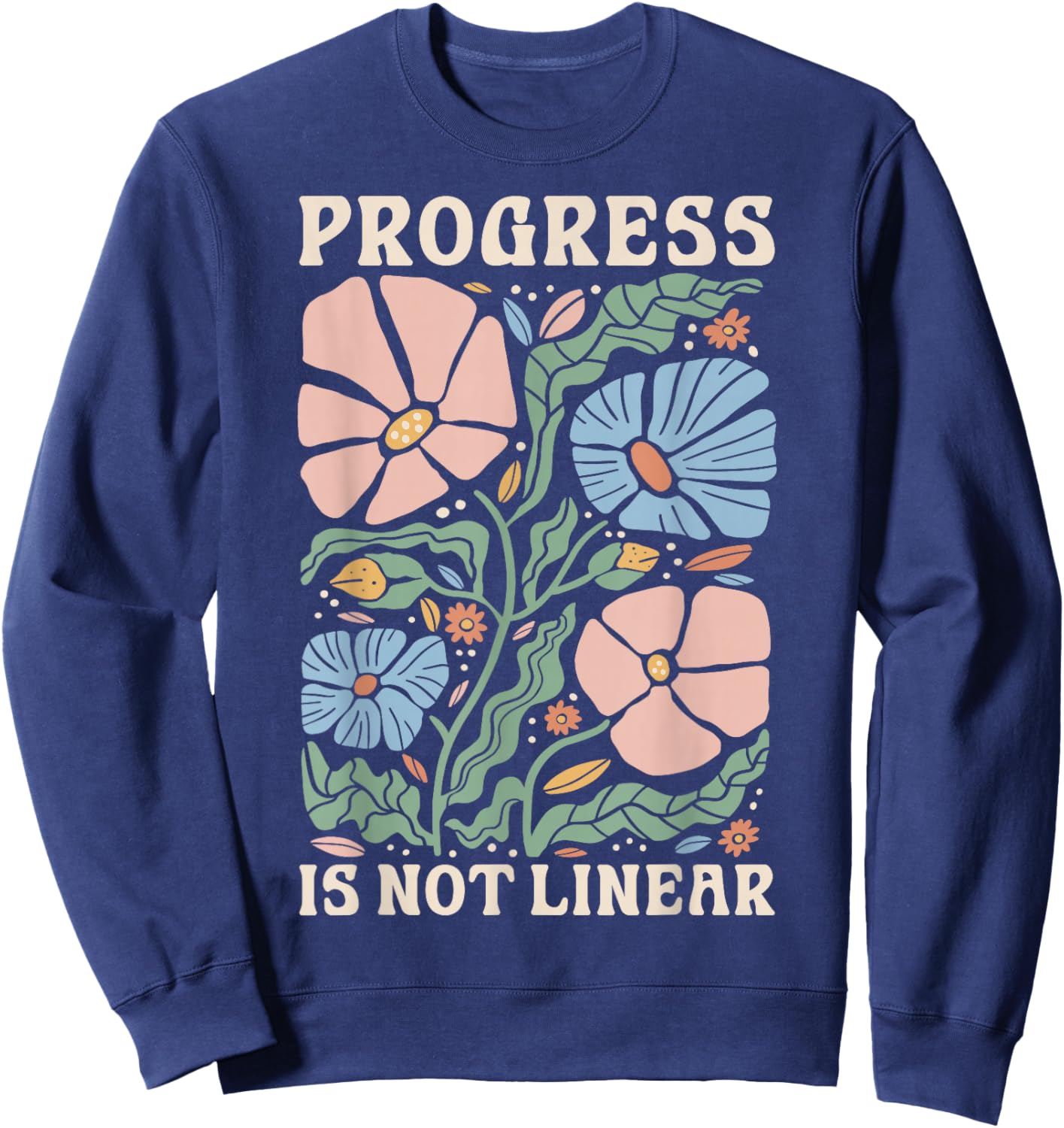 Progress Is Not Linear Shirt | Special Ed Teacher Team SPED Sweatshirt - Sweatshirt | Navy