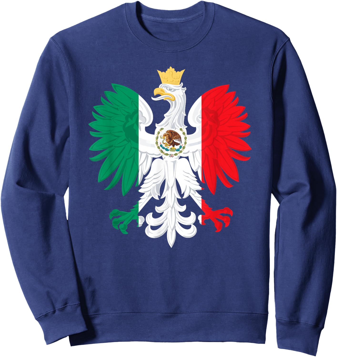 Mexican Polish Flag Eagle Mexico Poland Polska Heritage Sweatshirt - Sweatshirt | Navy