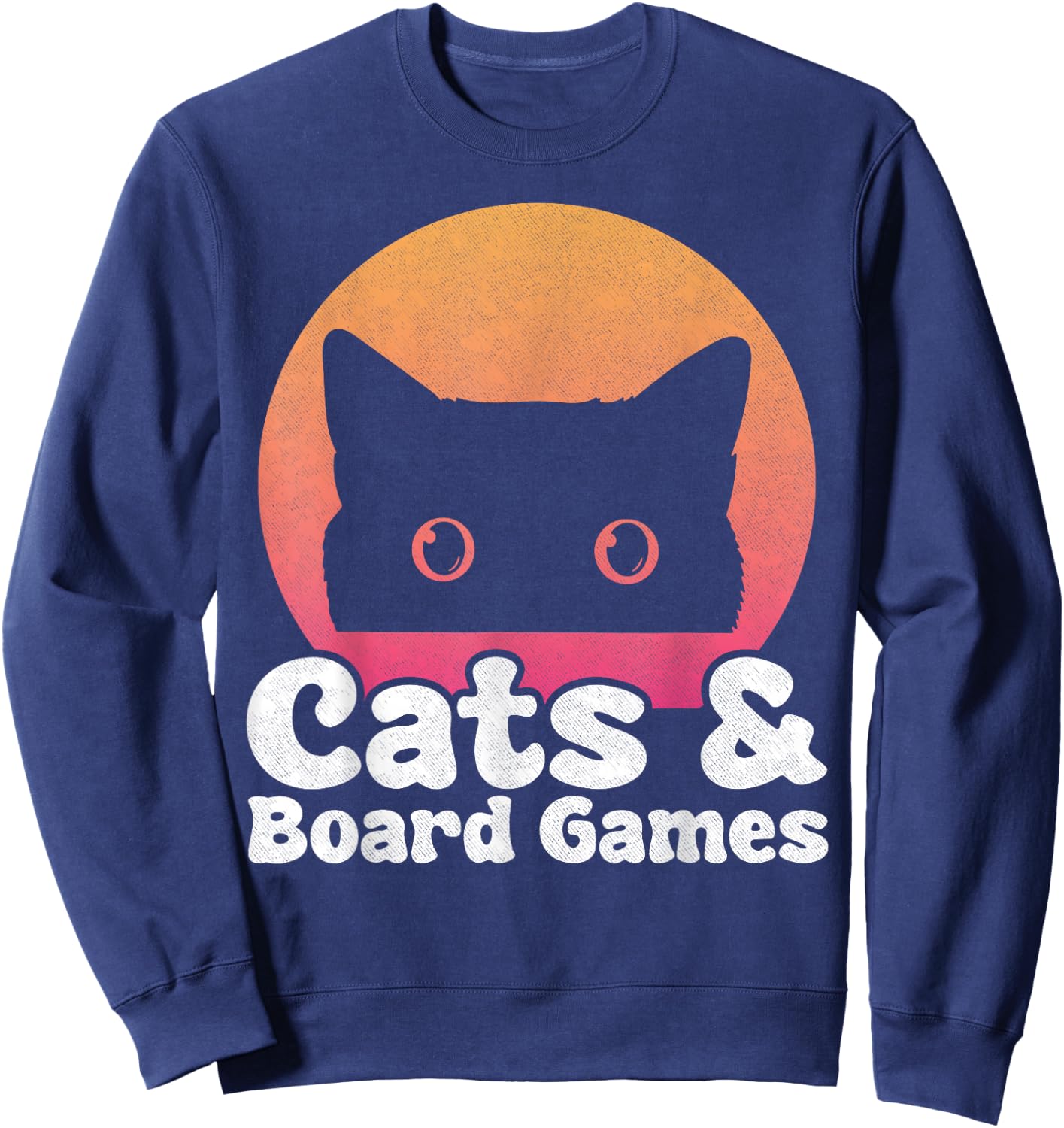 Cats and Board Games Cat and Board Game Men Women Kids Sweatshirt - Sweatshirt | Navy