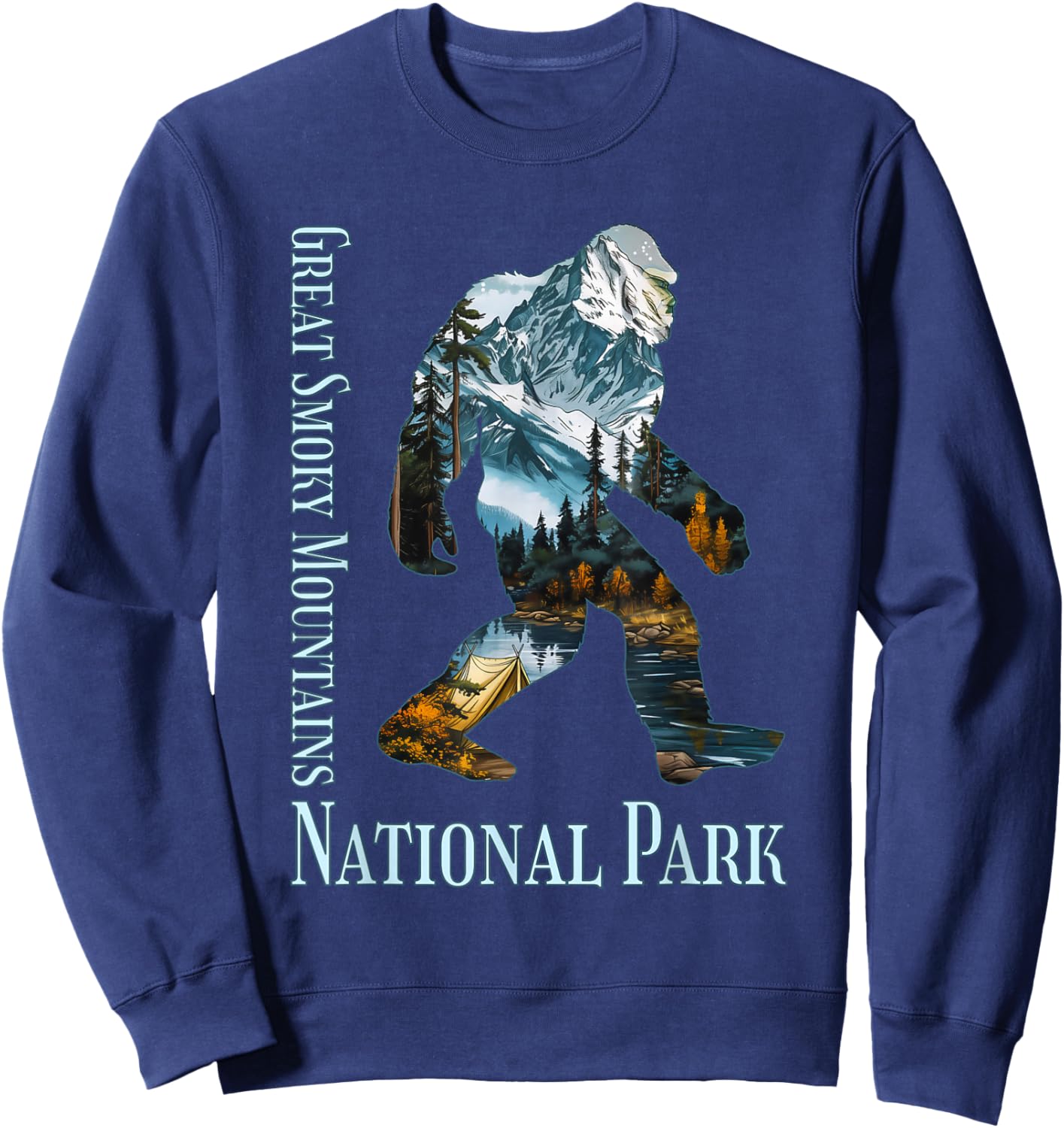 Great Smoky Mountains National Park Bigfoot Sasquatch Sweatshirt - Sweatshirt | Navy