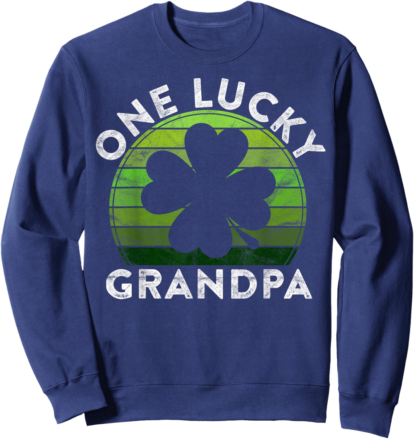 One Lucky Grandpa Gift Shamrock Sunset Irish St Patricks Day Sweatshirt - Sweatshirt | Navy