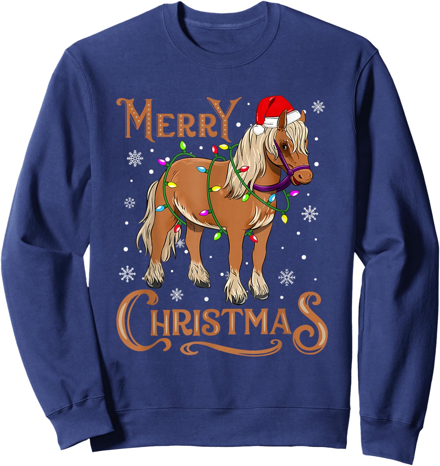 Christmas Gifts Boys Girls Men Women Christmas Pajamas Horse Sweatshirt - Sweatshirt | Navy