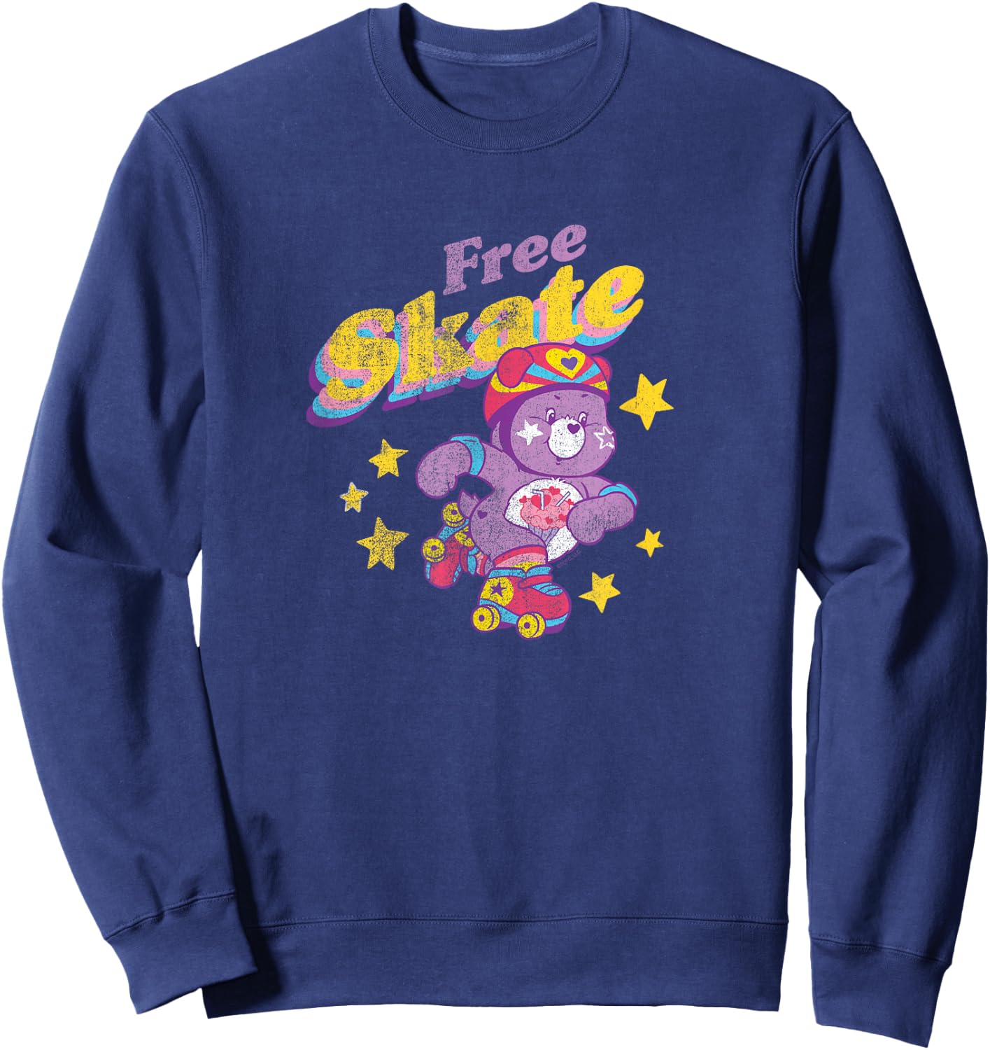 Care Bears Free Skate Roller Skating Retro Cartoon Sweatshirt - Sweatshirt | Navy