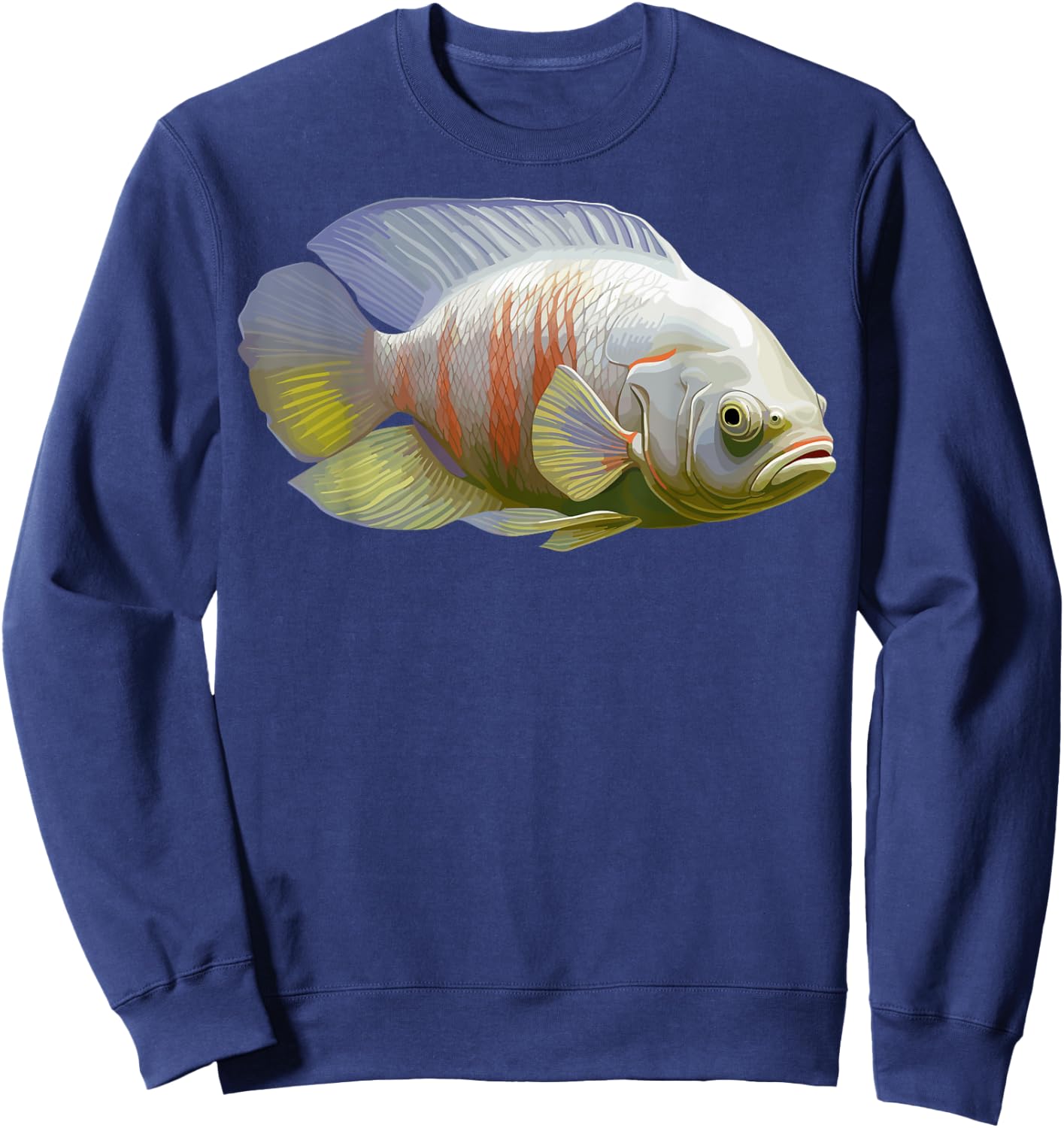 Albino Oscar Fish American Cichlid for Monster Fish Sweatshirt - Sweatshirt | Navy
