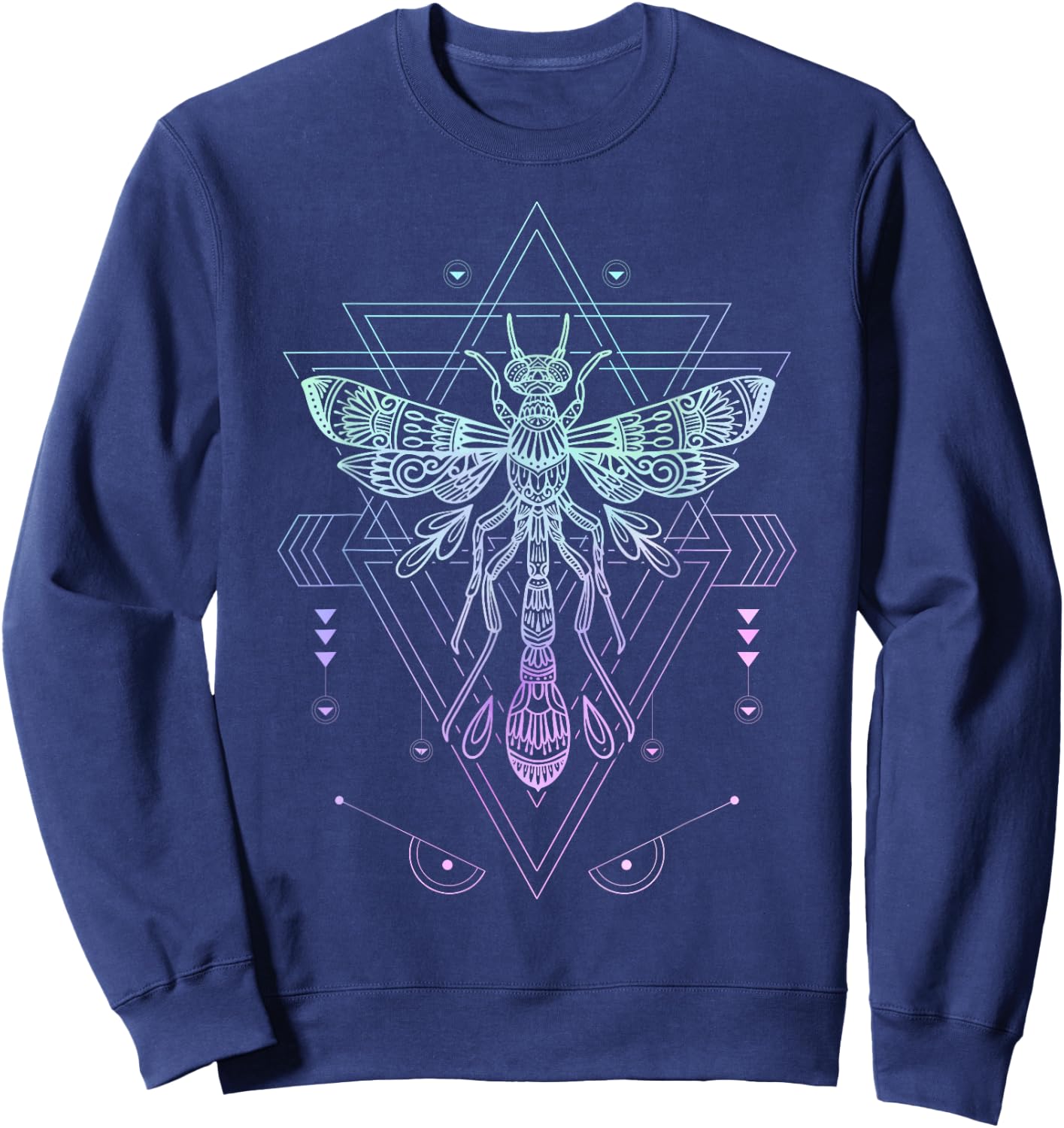 Vaporwave Japanese Dragonfly Pagan Occult Pastel Goth Sweatshirt - Sweatshirt | Navy