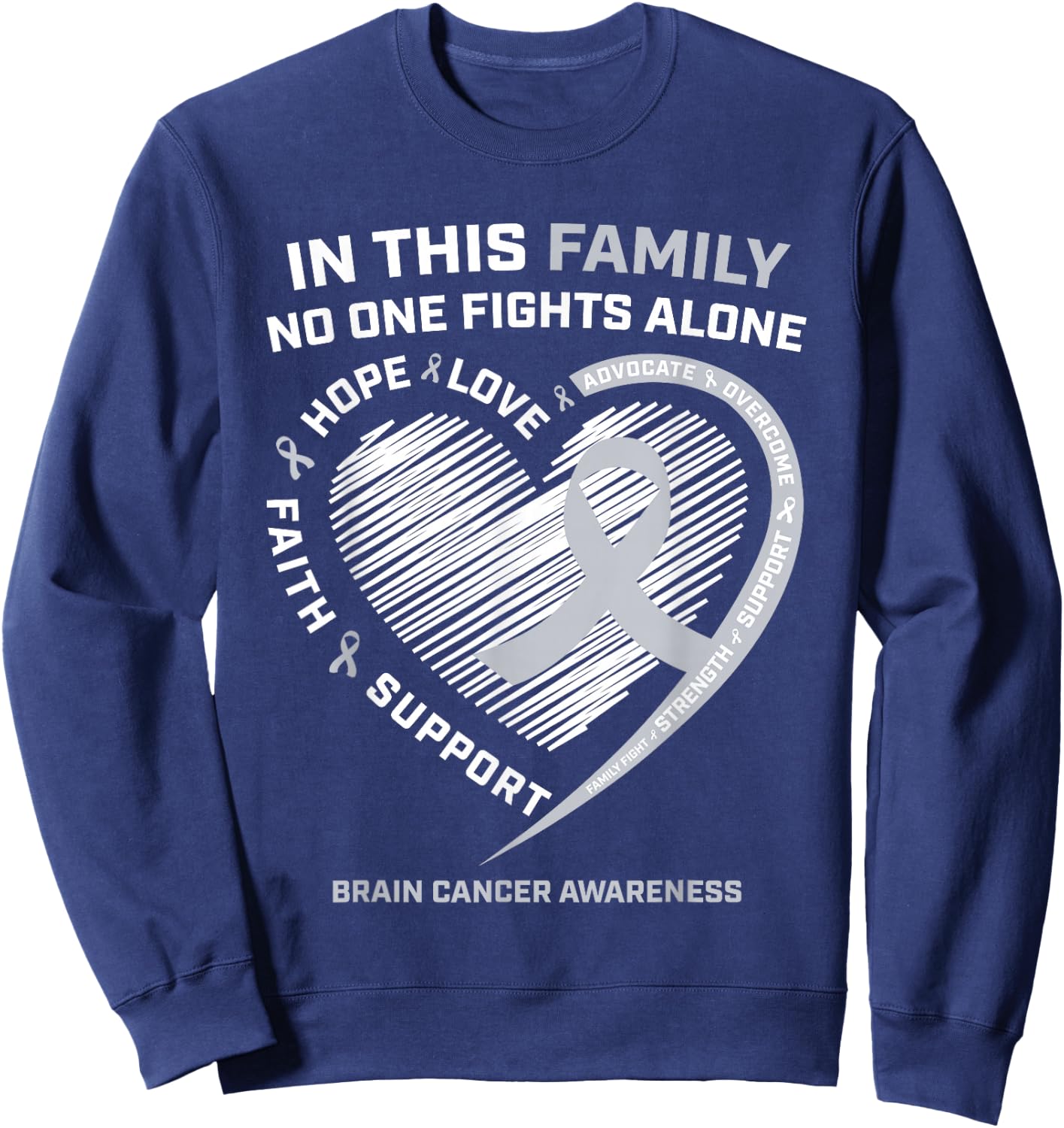 Brain Cancer Awareness Shirts Women Men Brain Cancer Sweatshirt - Sweatshirt | Navy