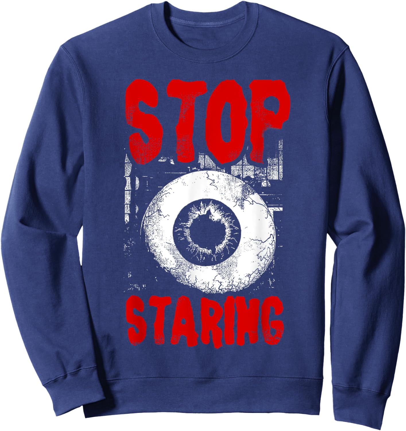 Alternative Style Aesthetic Goth Women - Stop Staring Grunge Sweatshirt - Sweatshirt | Navy