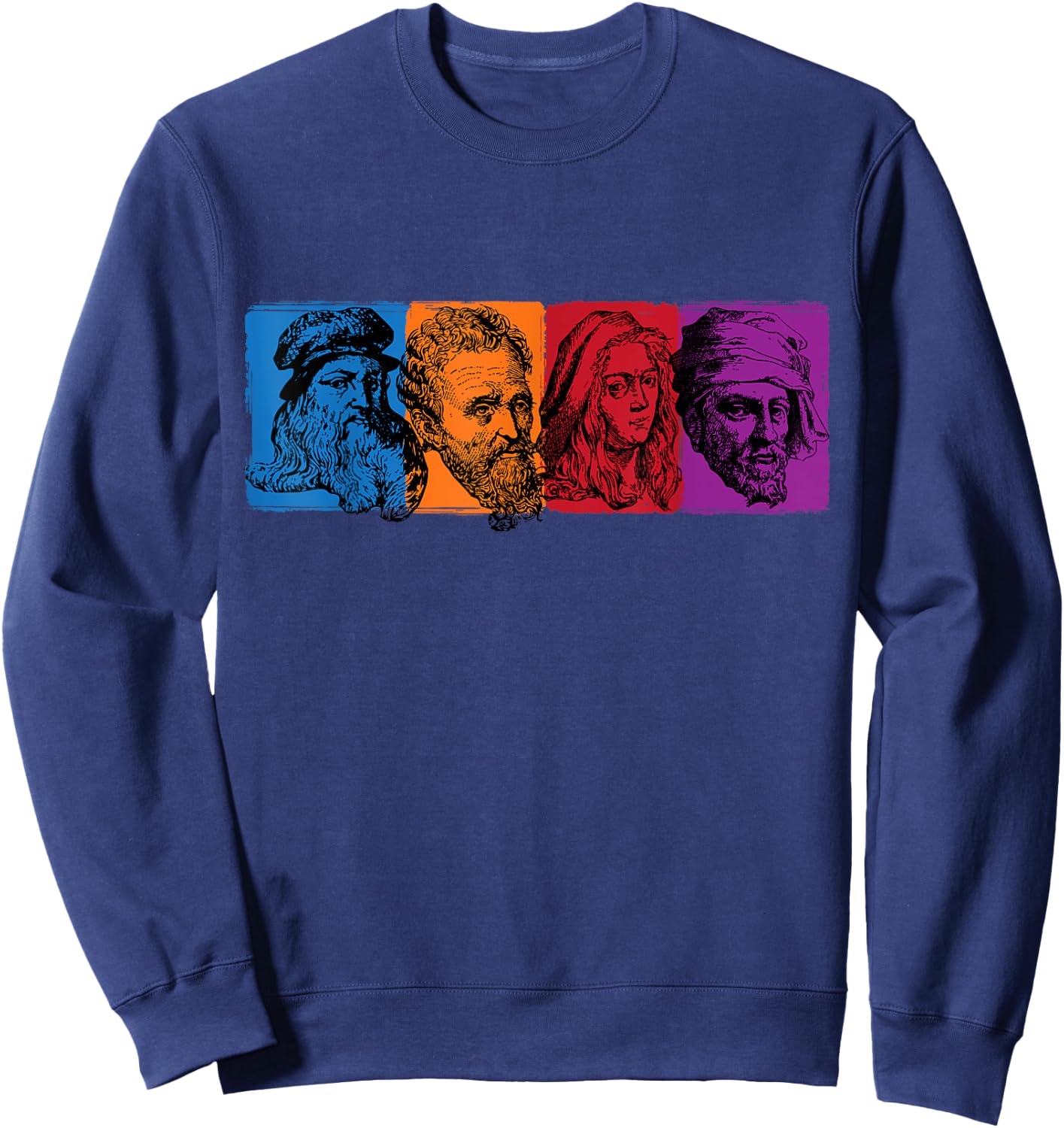 Ninja Artist Renaissance Michelangelo Leonardo Donatello Sweatshirt - Sweatshirt | Navy
