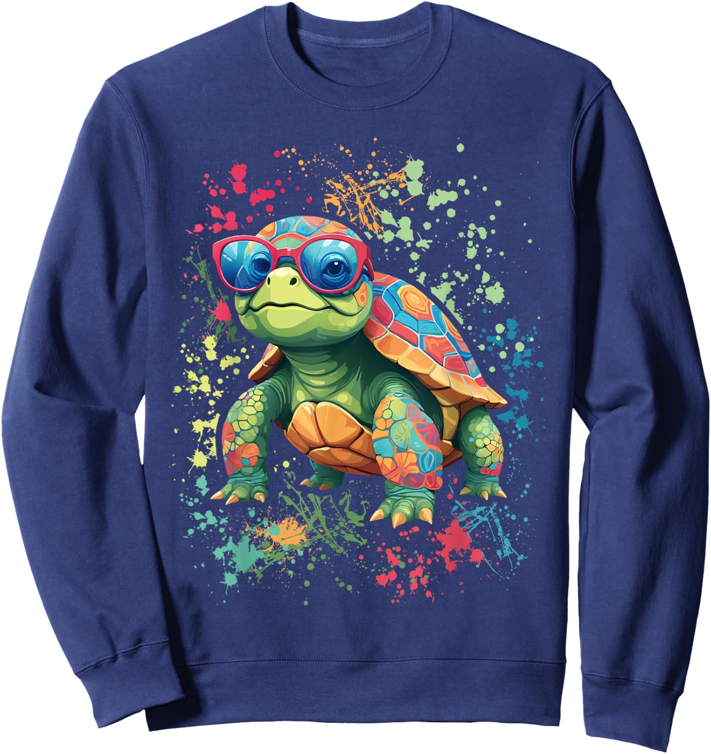 Turtle Colorful Turtle Outfit Turtle Lover Turtle Sweatshirt - Sweatshirt | Navy