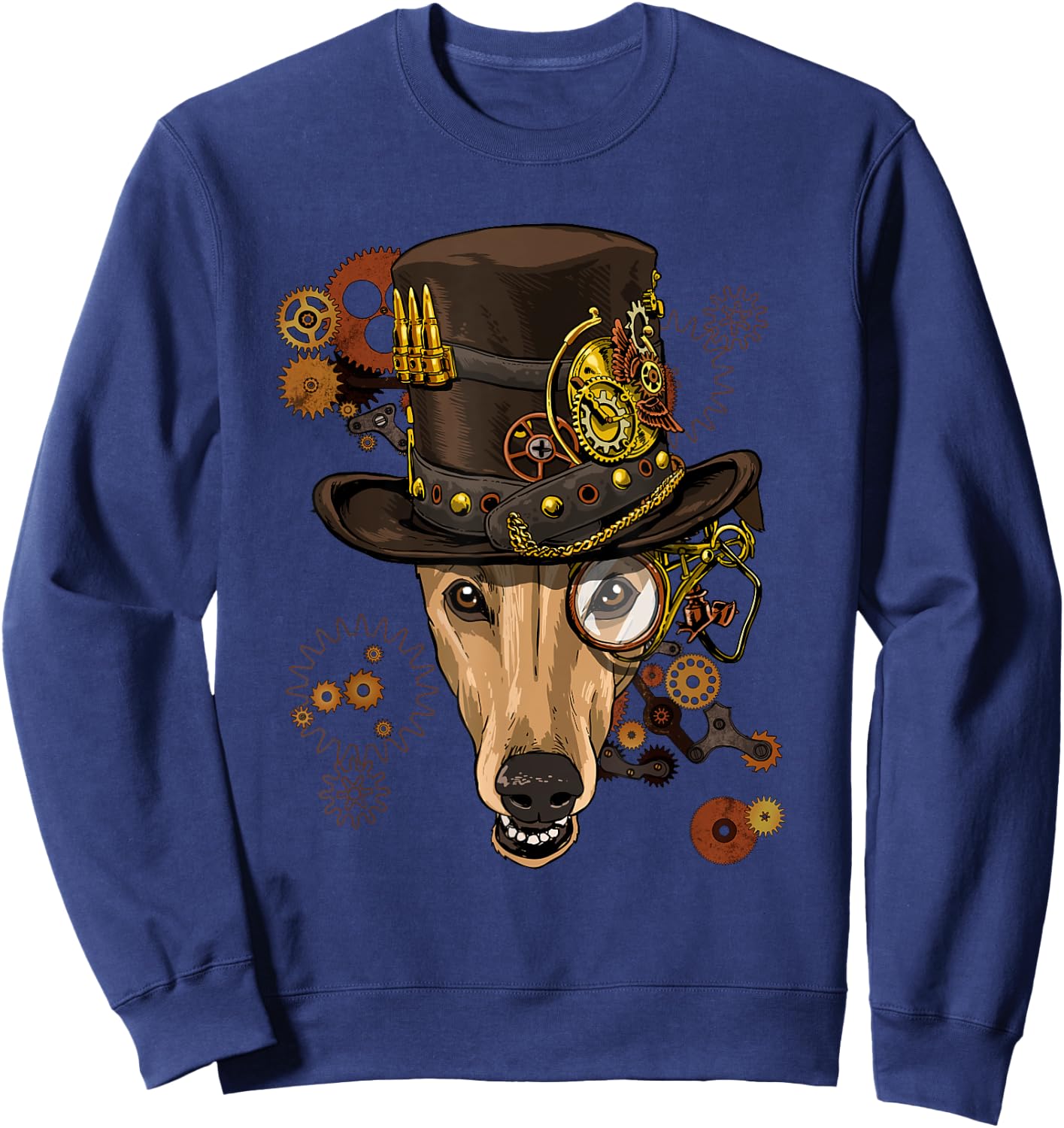 Greyhound Steampunk Dog Medieval Victorian Greyhound Lover Sweatshirt - Sweatshirt | Navy