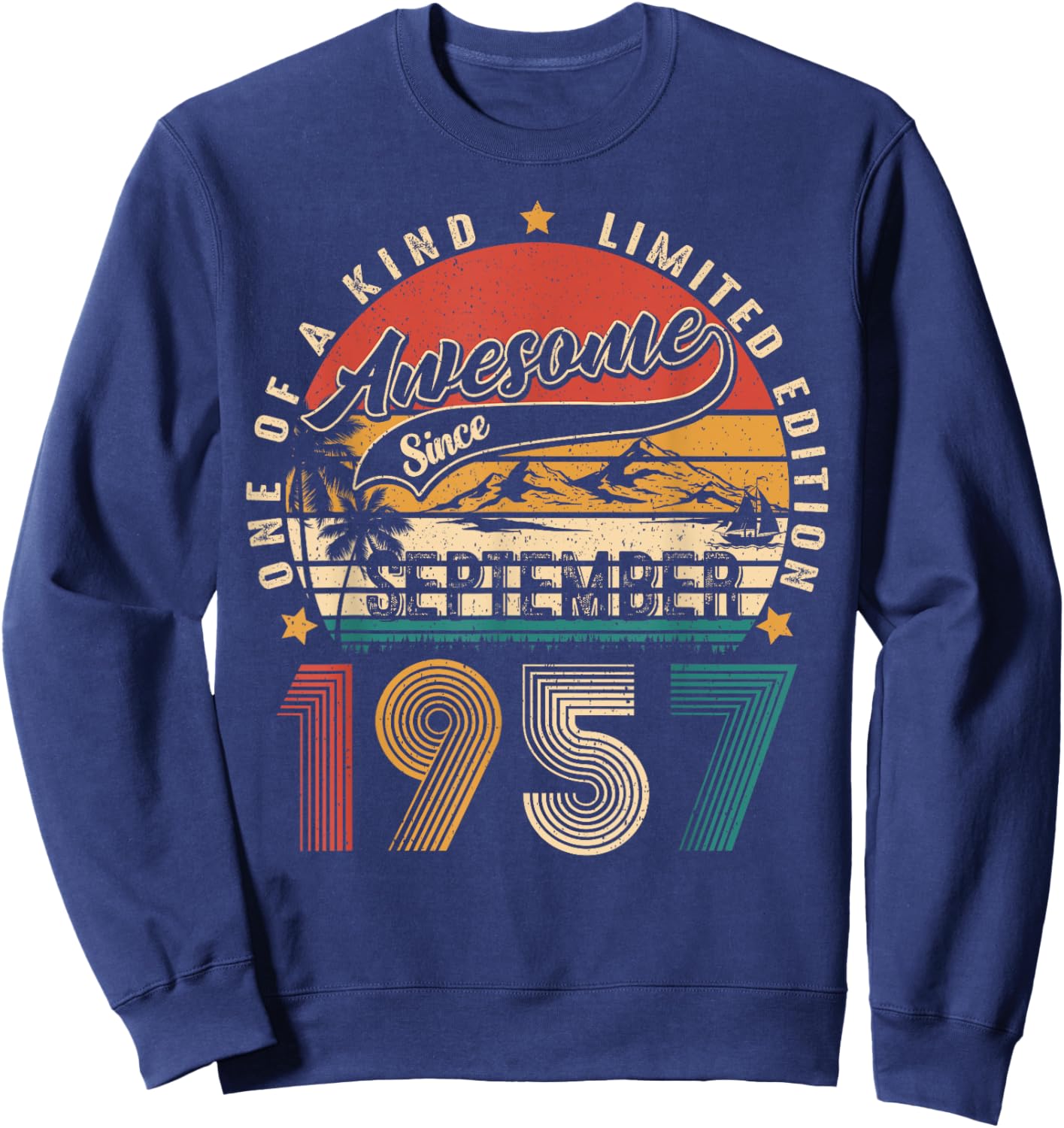 Funny 67 Years Old Vintage September 1957 67th Birthday Men Sweatshirt - Sweatshirt | Navy