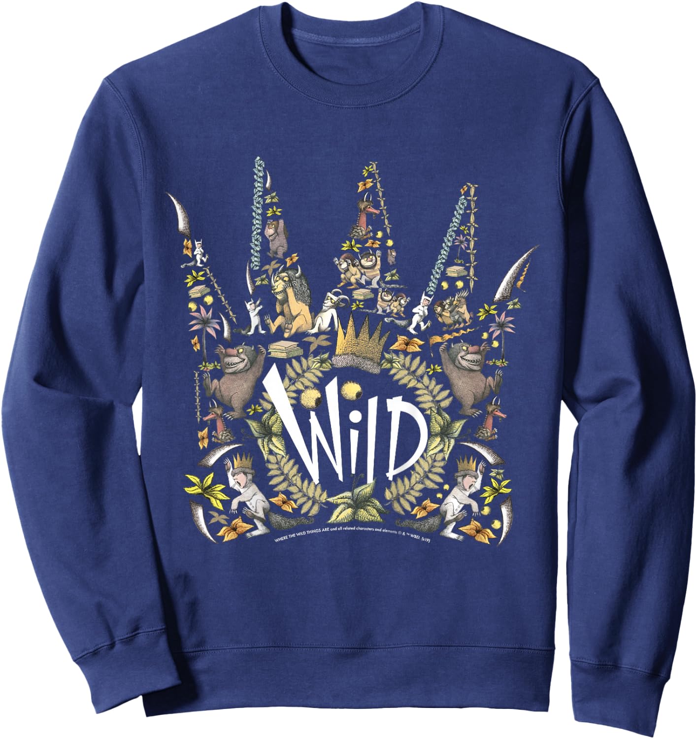 Kids Where The Wild Things Are Wild Crown Collage Sweatshirt - Sweatshirt | Navy