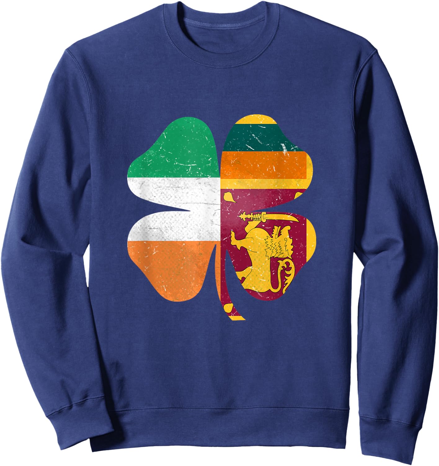 Sri Lankan Irish Shamrock Sri Lanka Ireland St Patrick's Day Sweatshirt - Sweatshirt | Navy