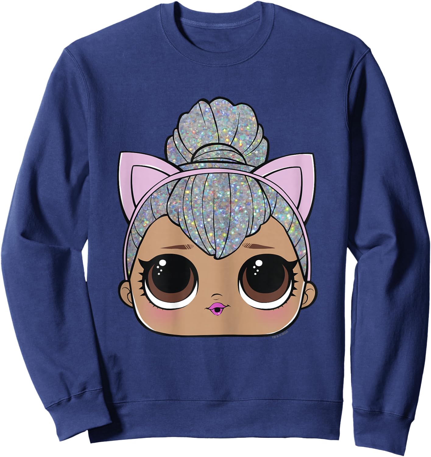 LOL Surprise Kitty Queen Big Face Sweatshirt - Sweatshirt | Navy