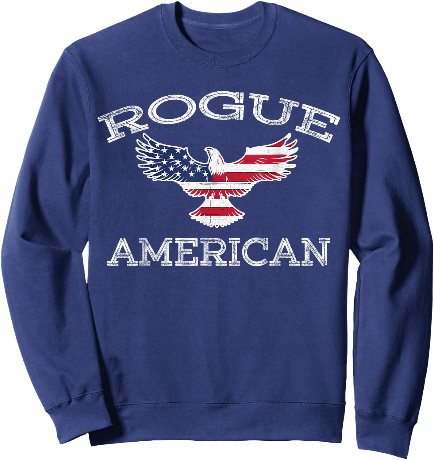 Rogue America Distressed USA Flag Eagle Sweatshirt - Sweatshirt | Navy