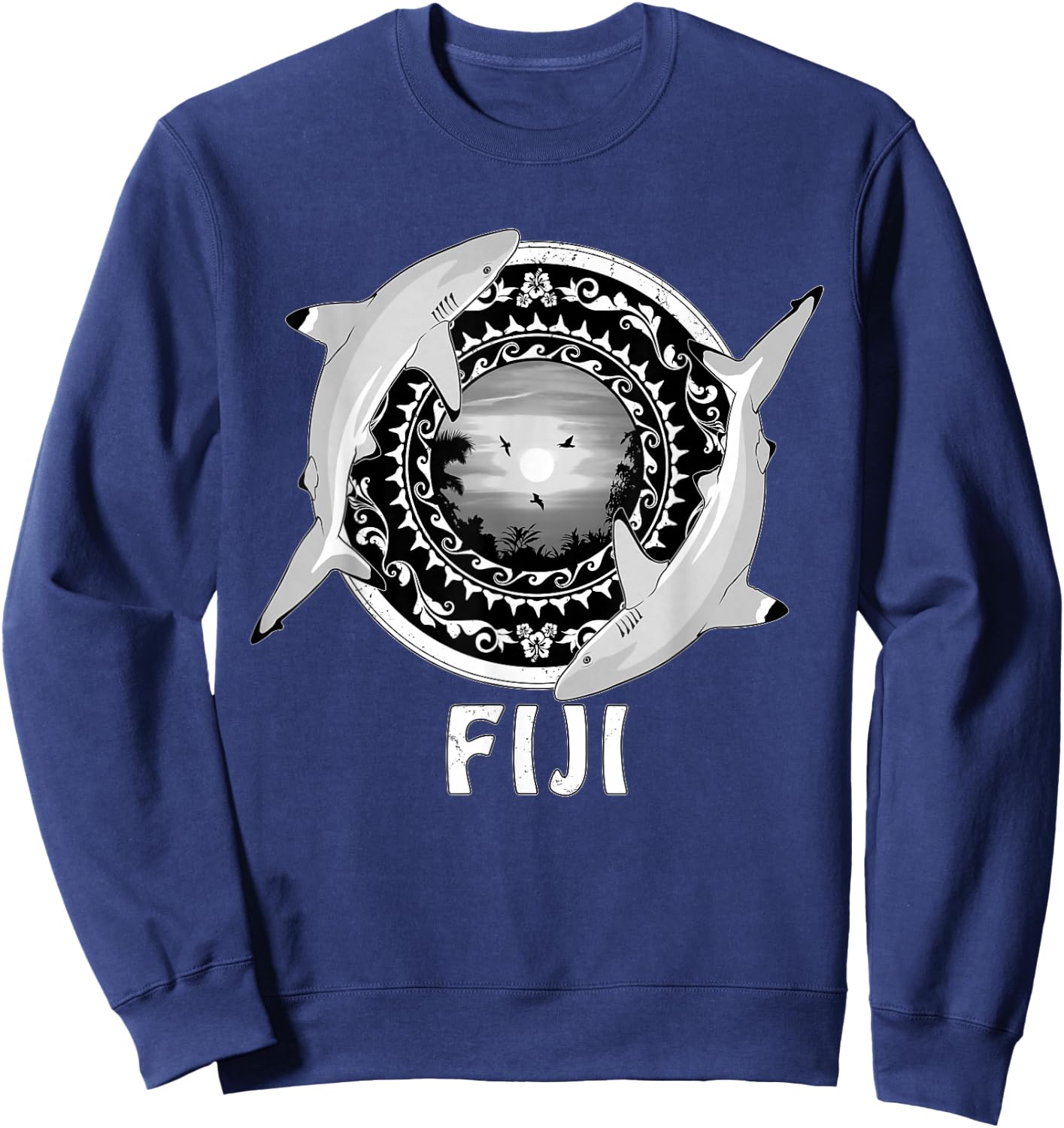 Fiji blacktip reef shark, Republic of Fiji Islands Sweatshirt - Sweatshirt | Navy