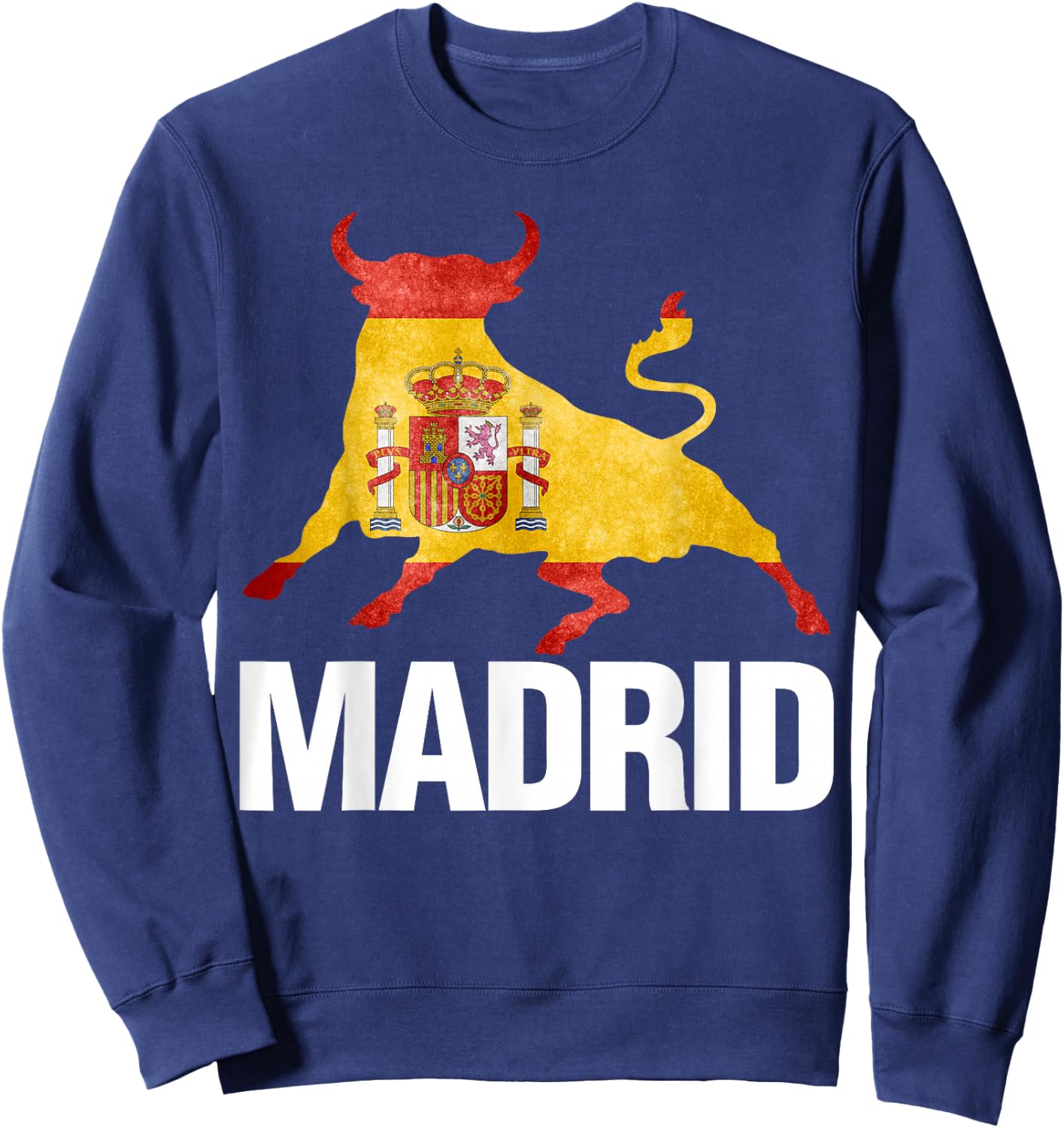 Madrid Spain Flag Bull Fight Sweatshirt - Sweatshirt | Navy