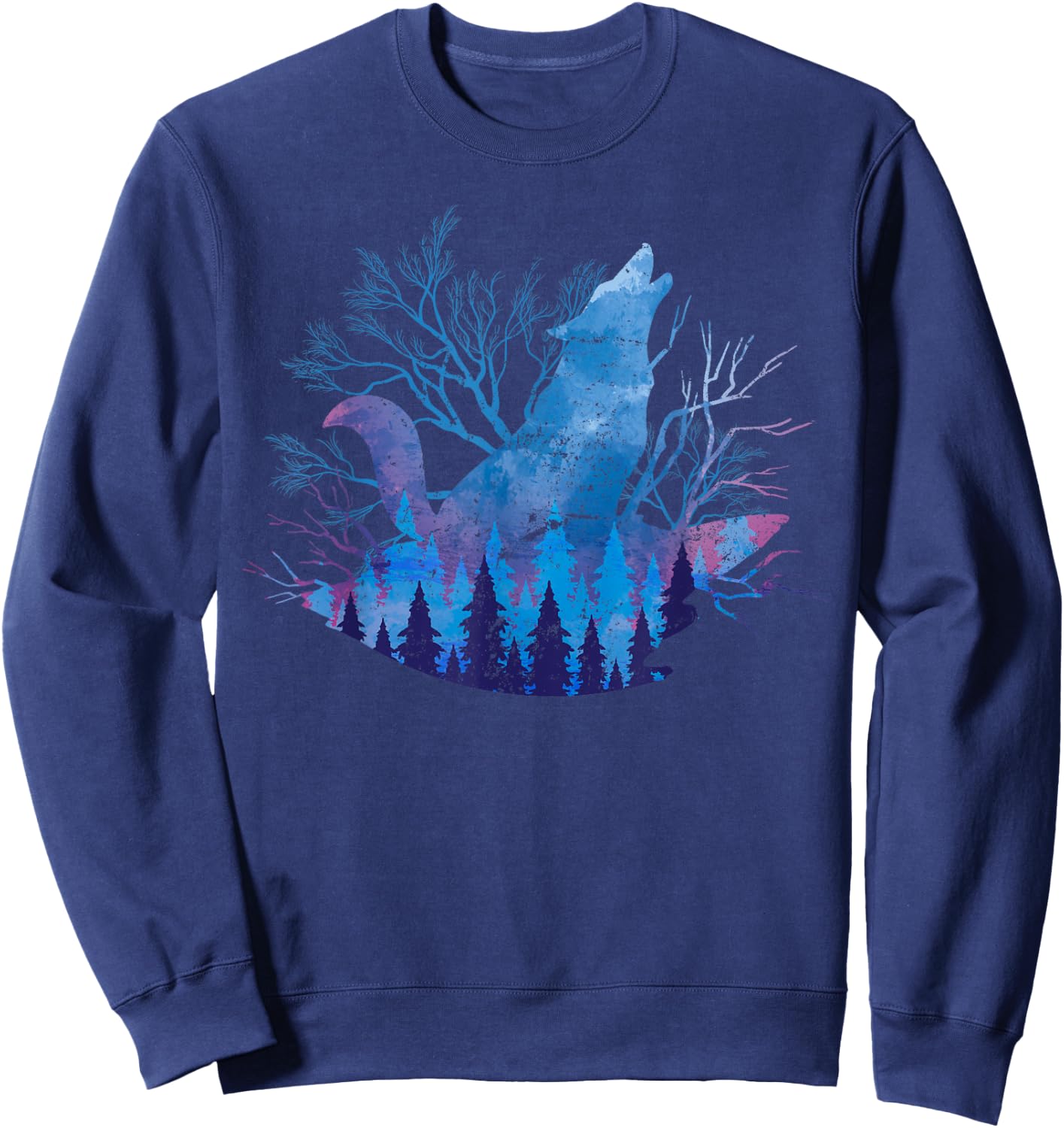 Full Moon Pack Animal Wolf Howling Gift Forest Wildlife Wolf Sweatshirt - Sweatshirt | Navy