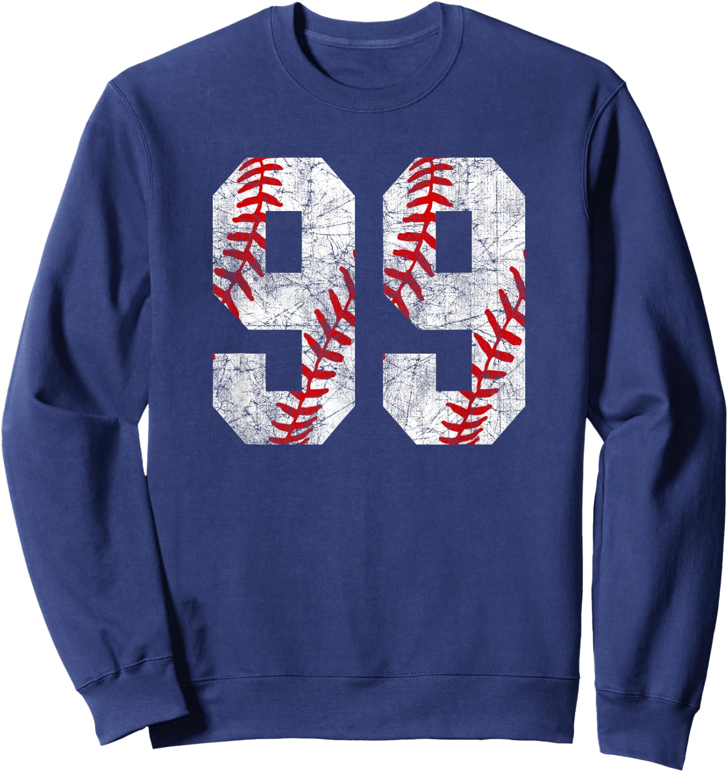 Vintage Baseball Mom #99 Jersey Baseball Favorite Player Sweatshirt - Sweatshirt | Navy