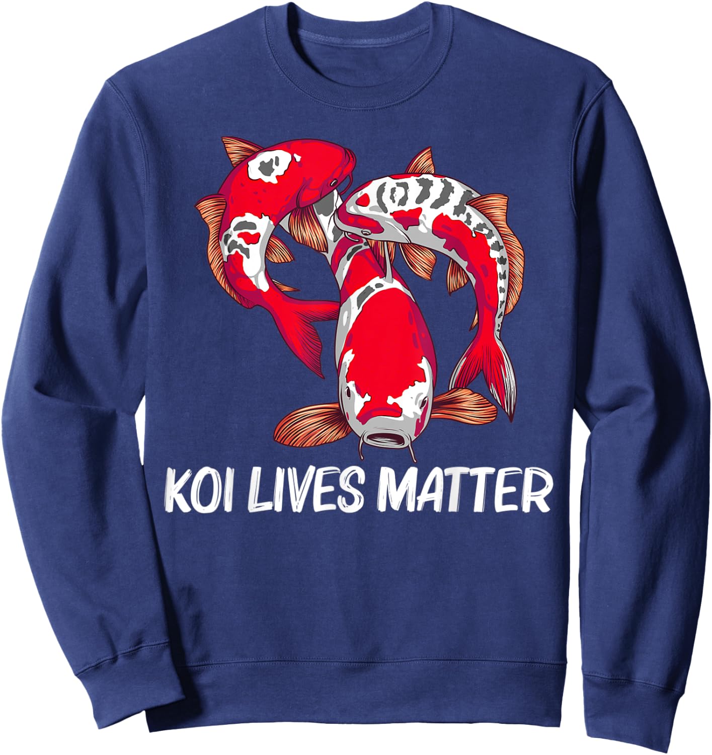 Koi Fish Gift Women Japan Koi Carp Fishes Pond Lover Sweatshirt - Sweatshirt | Navy