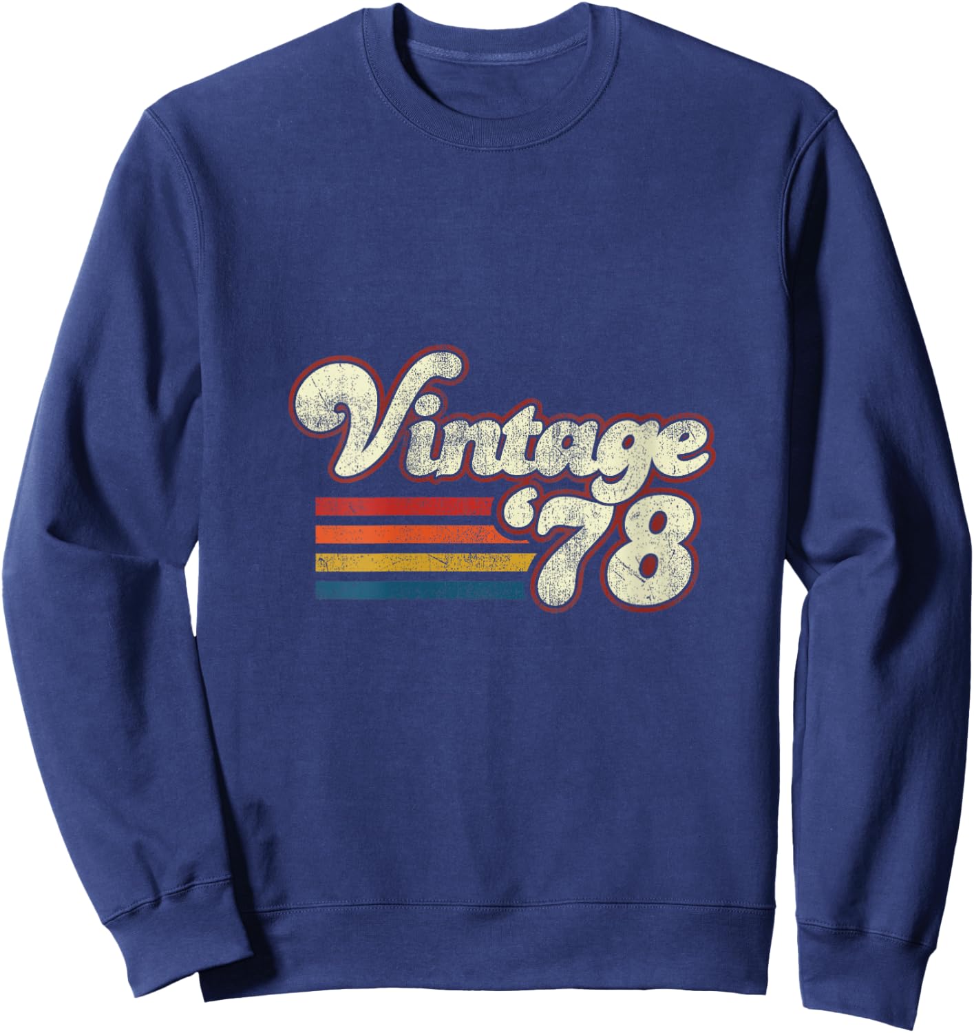 Vintage 1978 Birthday V-Neck Sweatshirt - Sweatshirt | Navy