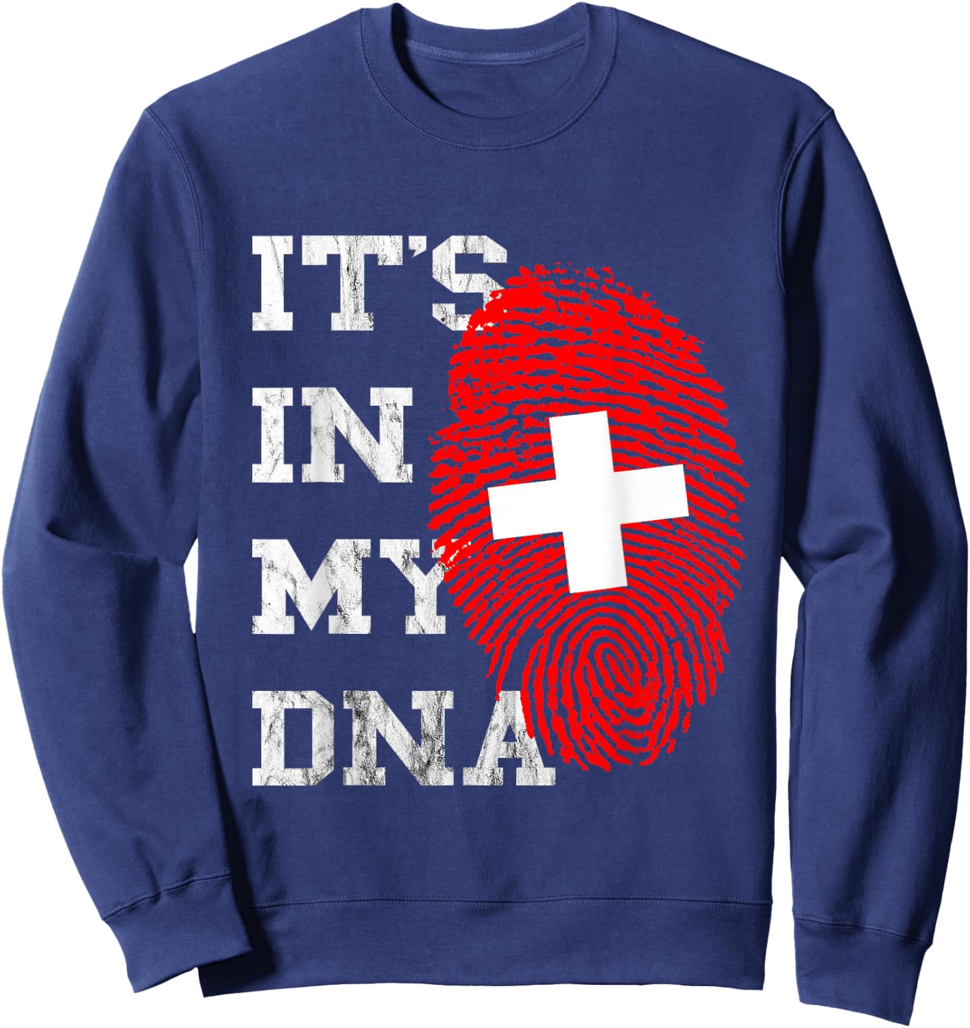 It Is In My DNA Swiss Genetics Swiss Root Sweatshirt - Sweatshirt | Navy