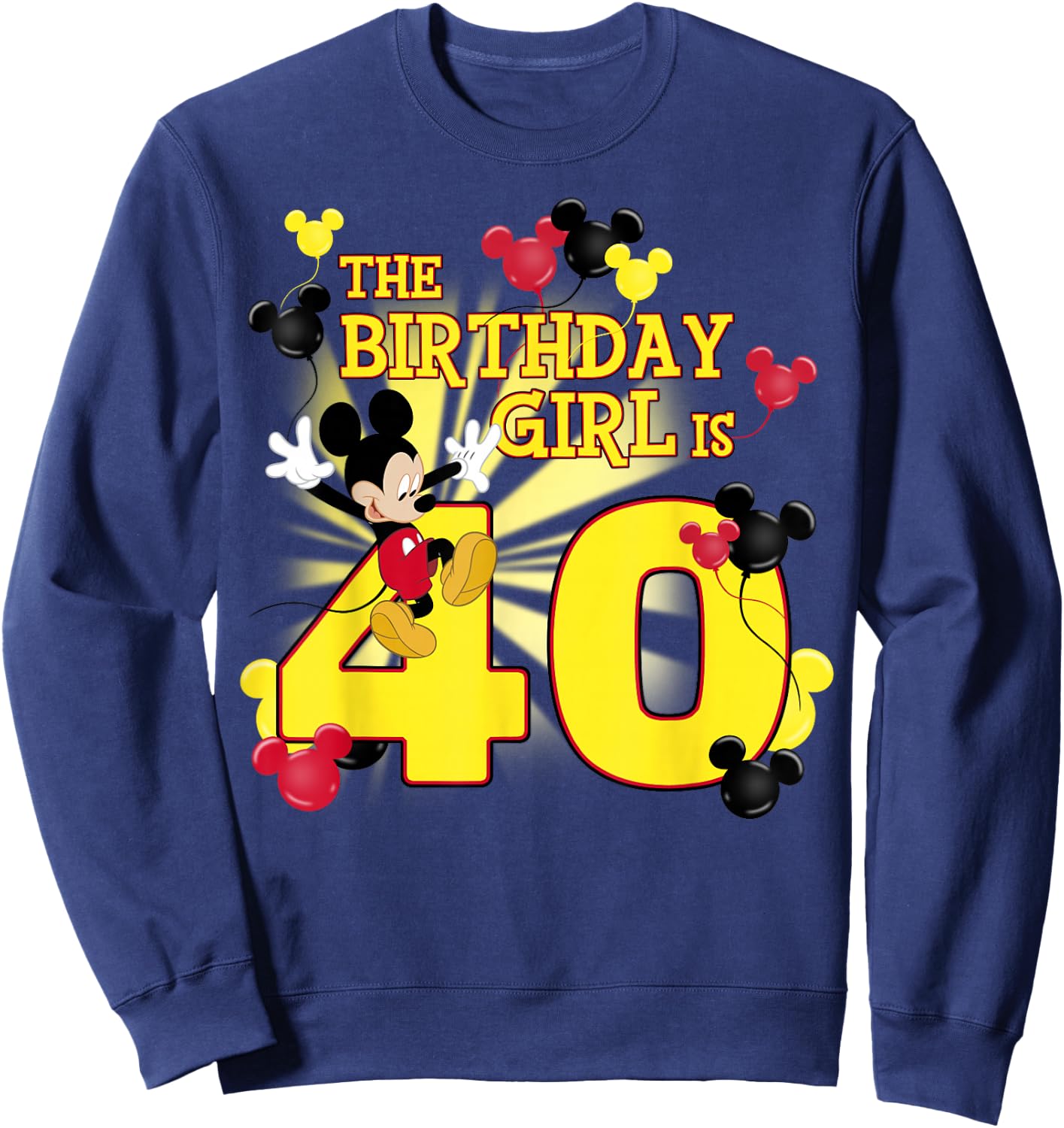 Disney Mickey and Friends Mickey 40th Birthday Girl Small Sweatshirt - Sweatshirt | Navy