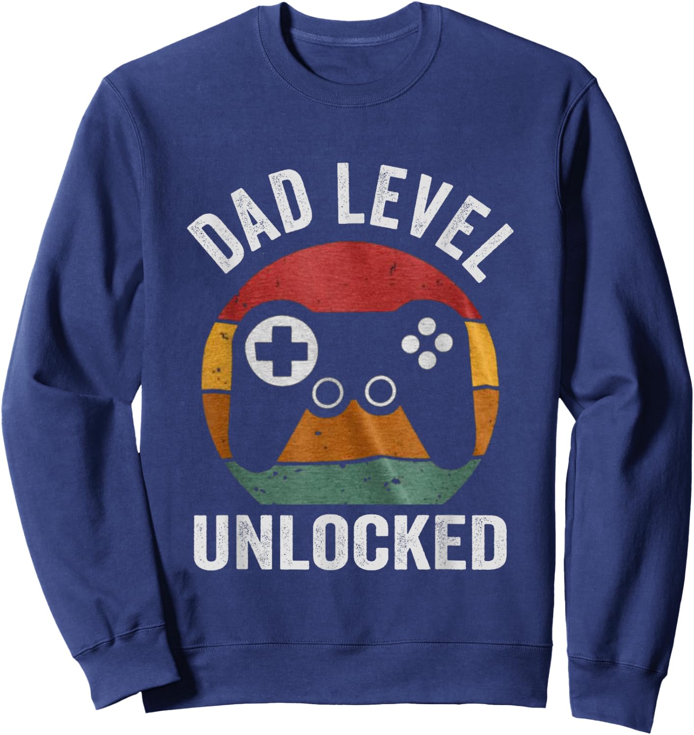 Funny New Dad Dad Level Unlocked day Gaming Sweatshirt - Sweatshirt | Navy