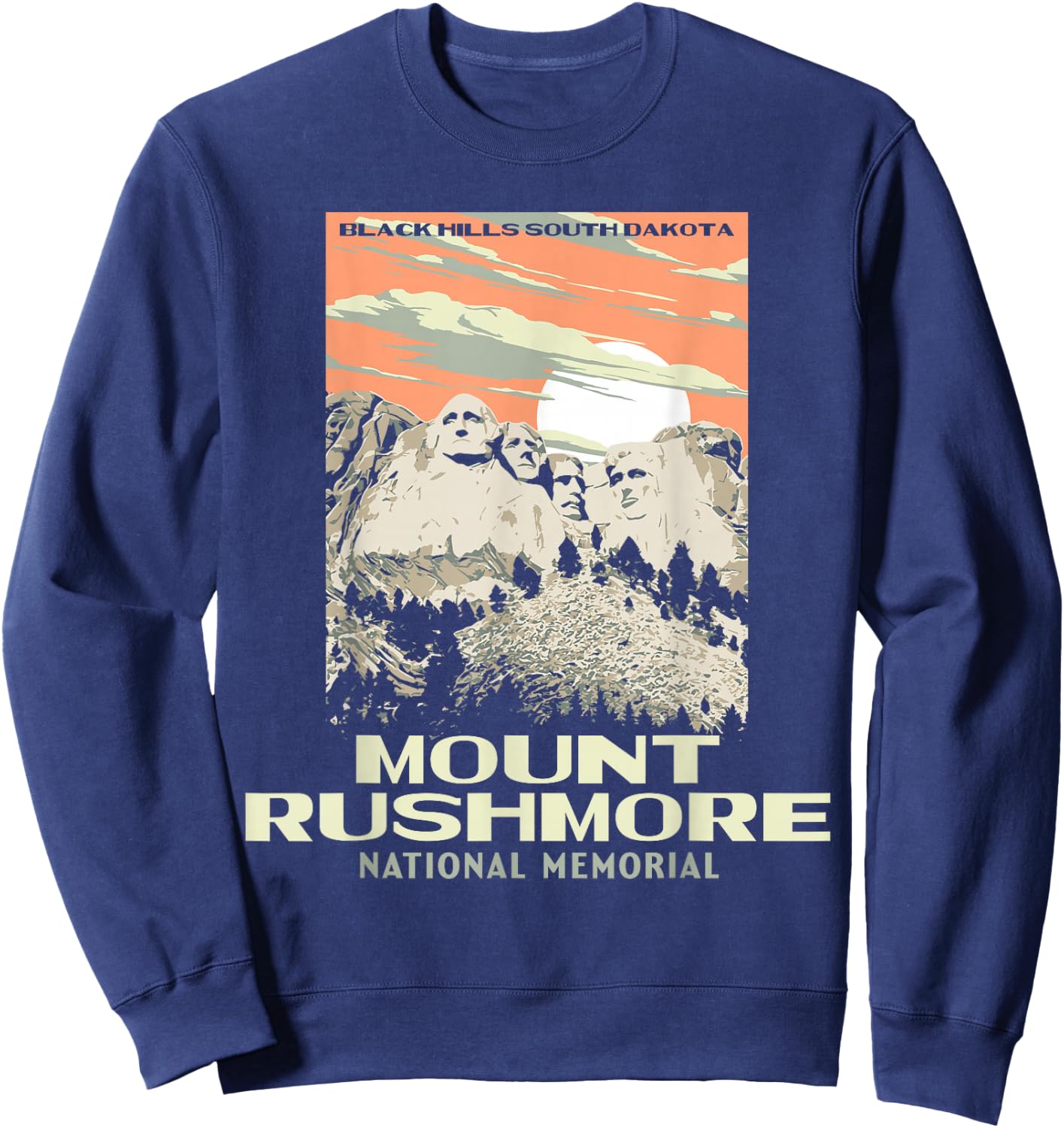 Mount Rushmore - South Dakota WPA Style Sweatshirt - Sweatshirt | Navy