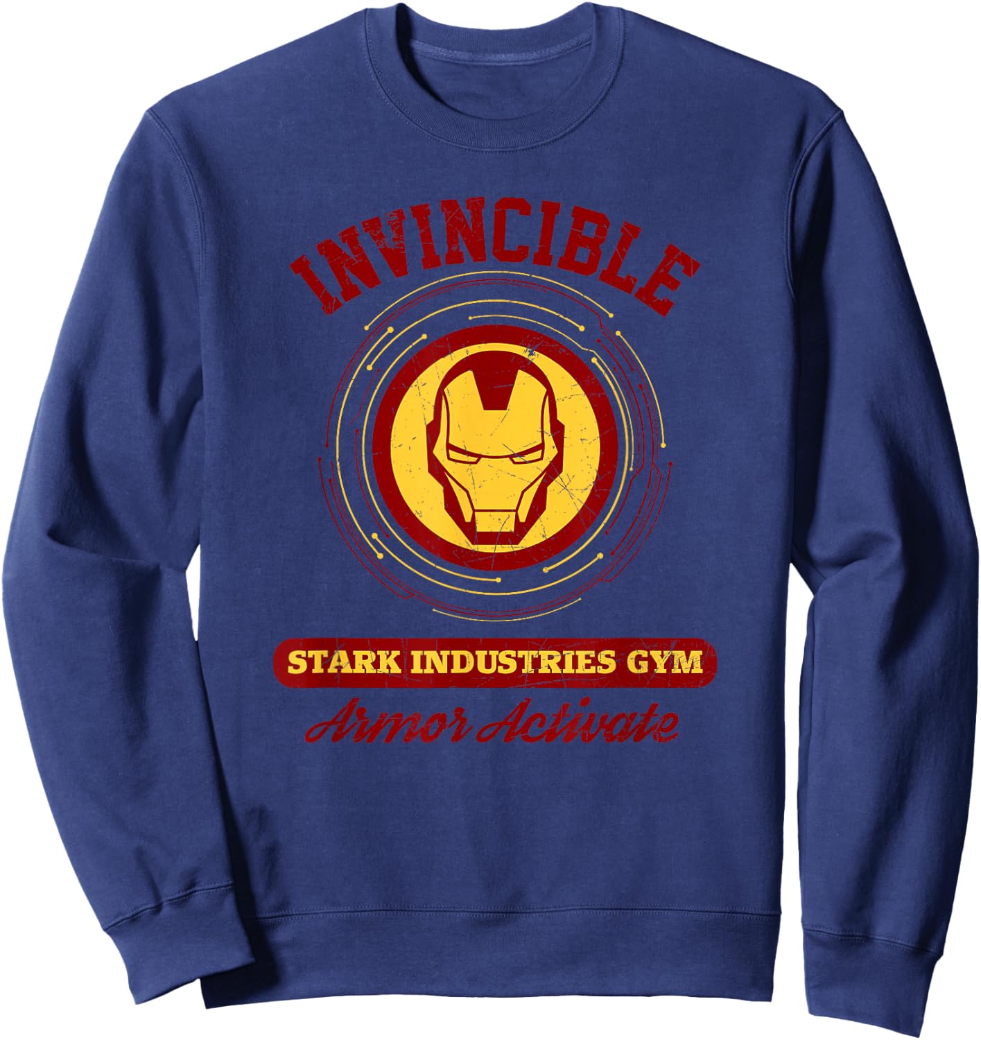 Marvel Iron Man Invincible Stark Industries Gym Sweatshirt - Sweatshirt | Navy