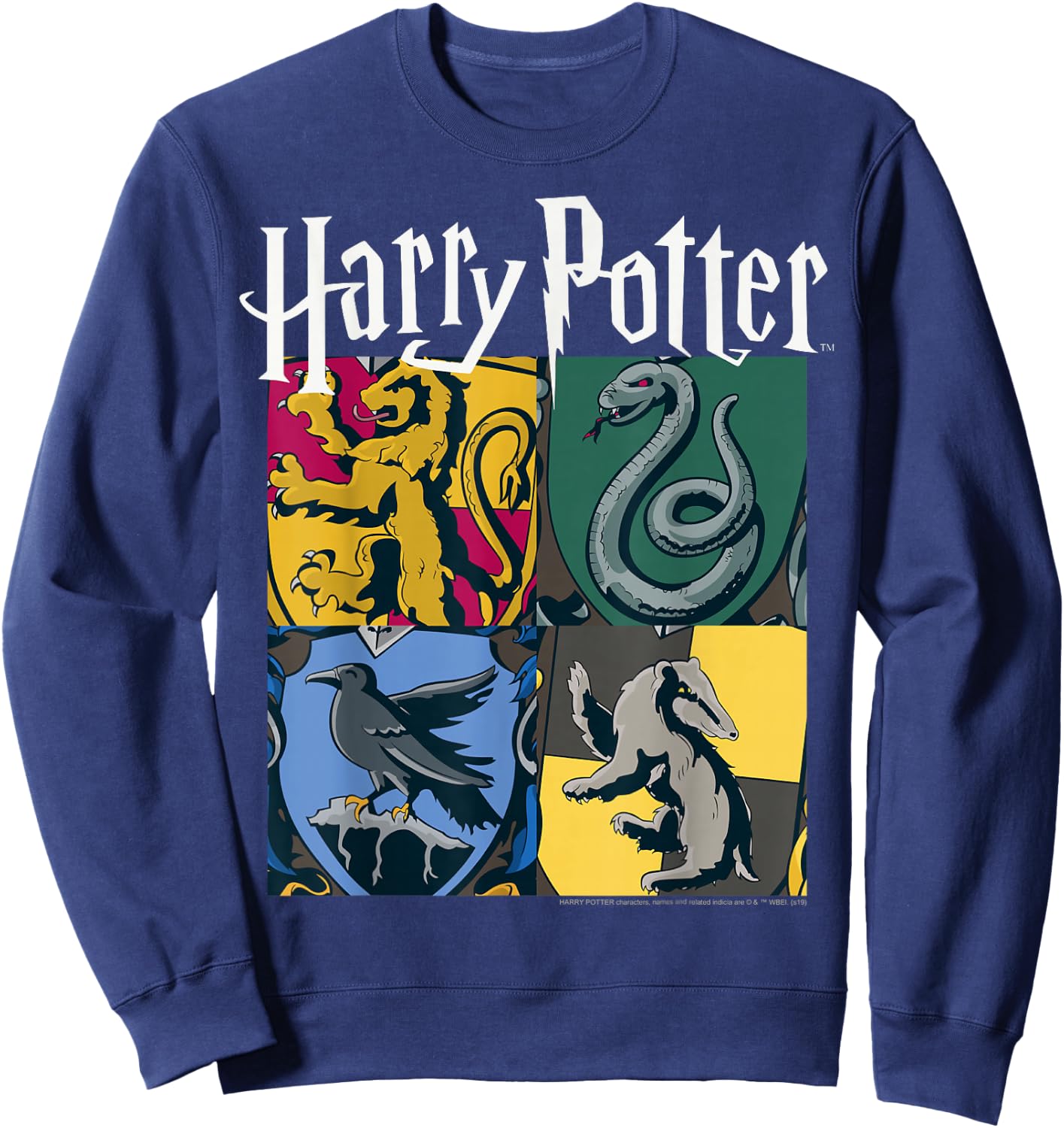 Harry Potter House Crests Panels Sweatshirt - Sweatshirt | Navy