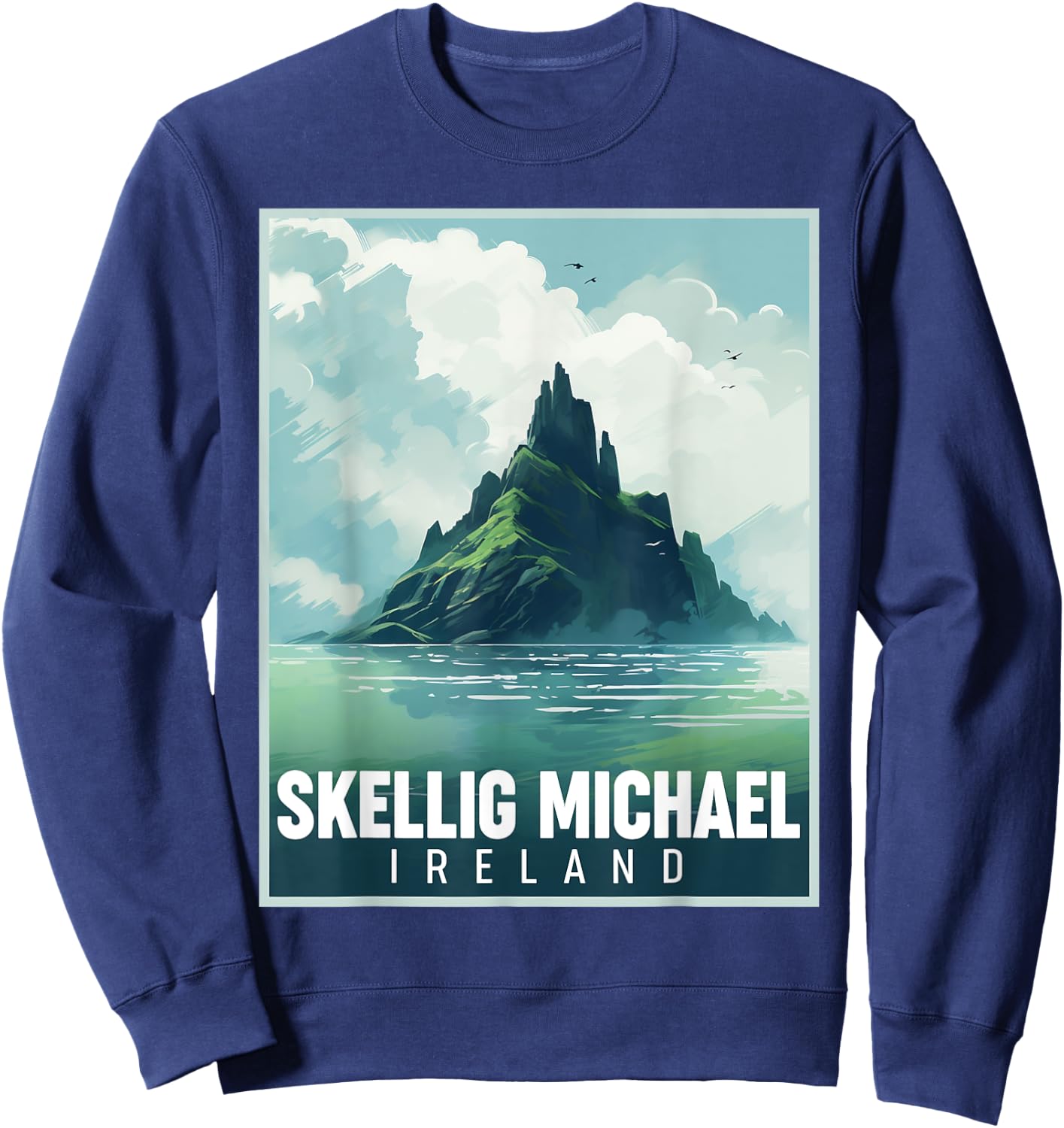 Skellig Michael Ireland St Patrick's Day Wild Atlantic Way Sweatshirt - Sweatshirt | Navy