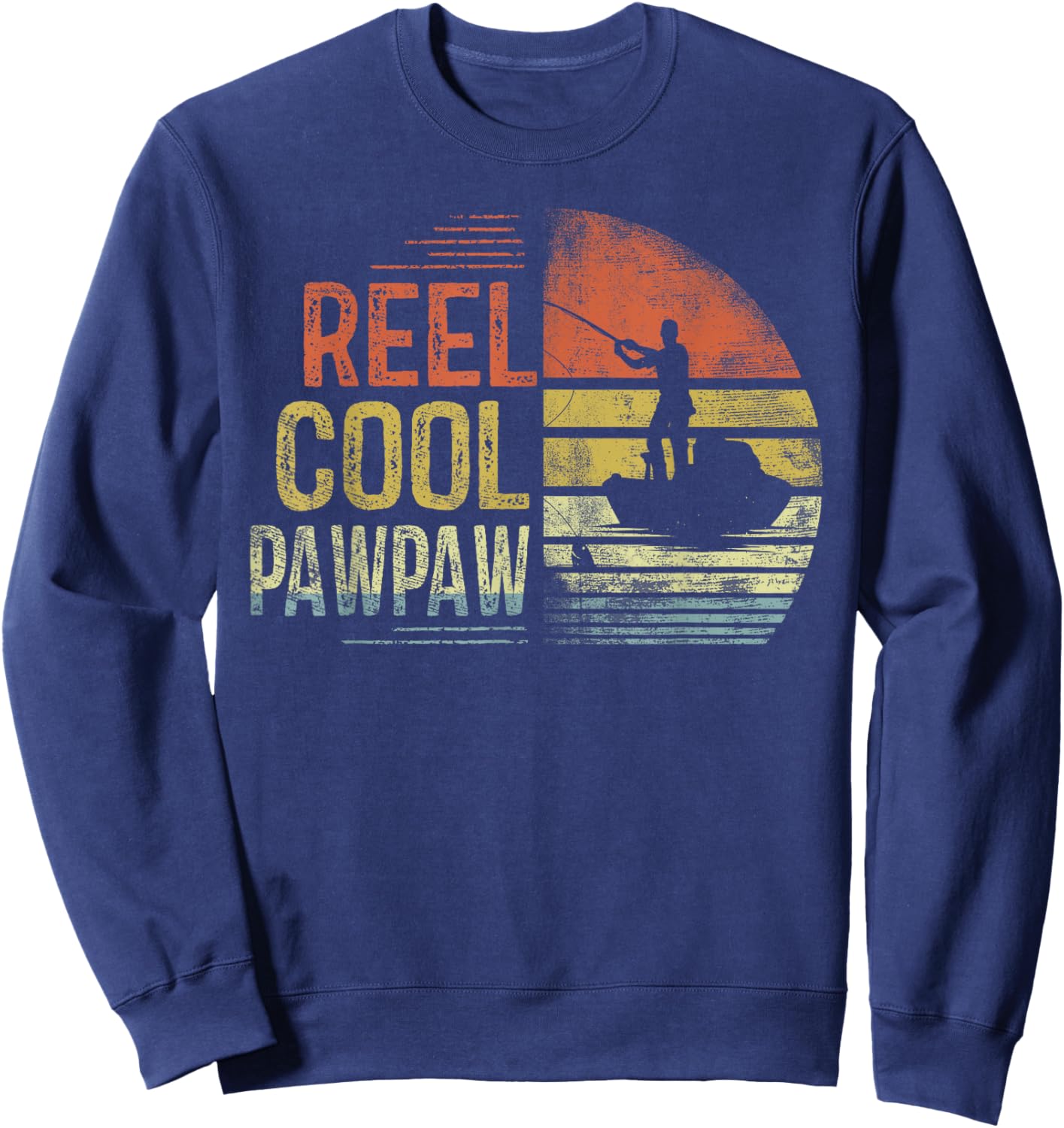 Reel Cool Pawpaw Fishing Gifts Pawpaw Birthday Vintage Sweatshirt - Sweatshirt | Navy
