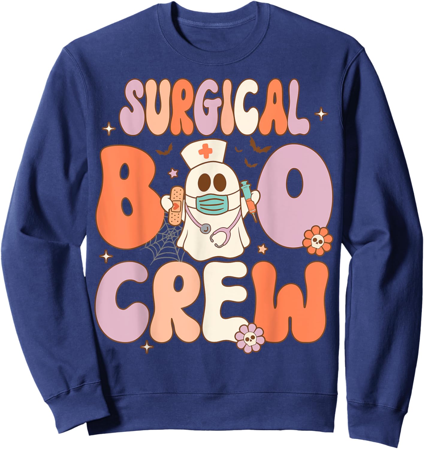 Surgical Boo Crew Nurse Funny Halloween Easy Costume Sweatshirt - Sweatshirt | Navy