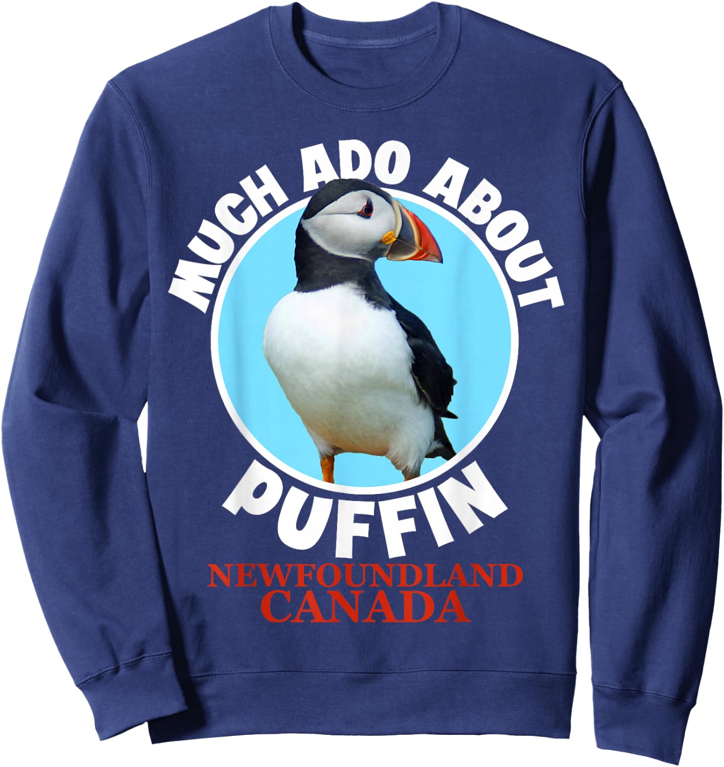 Newfoundland Canada Souvenir Men Funny Puffin Sweatshirt - Sweatshirt | Navy