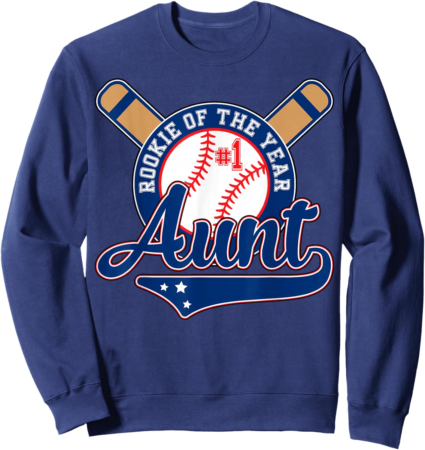 Aunt Rookie of Year 1st Birthday Baseball Theme Matching Sweatshirt - Sweatshirt | Navy